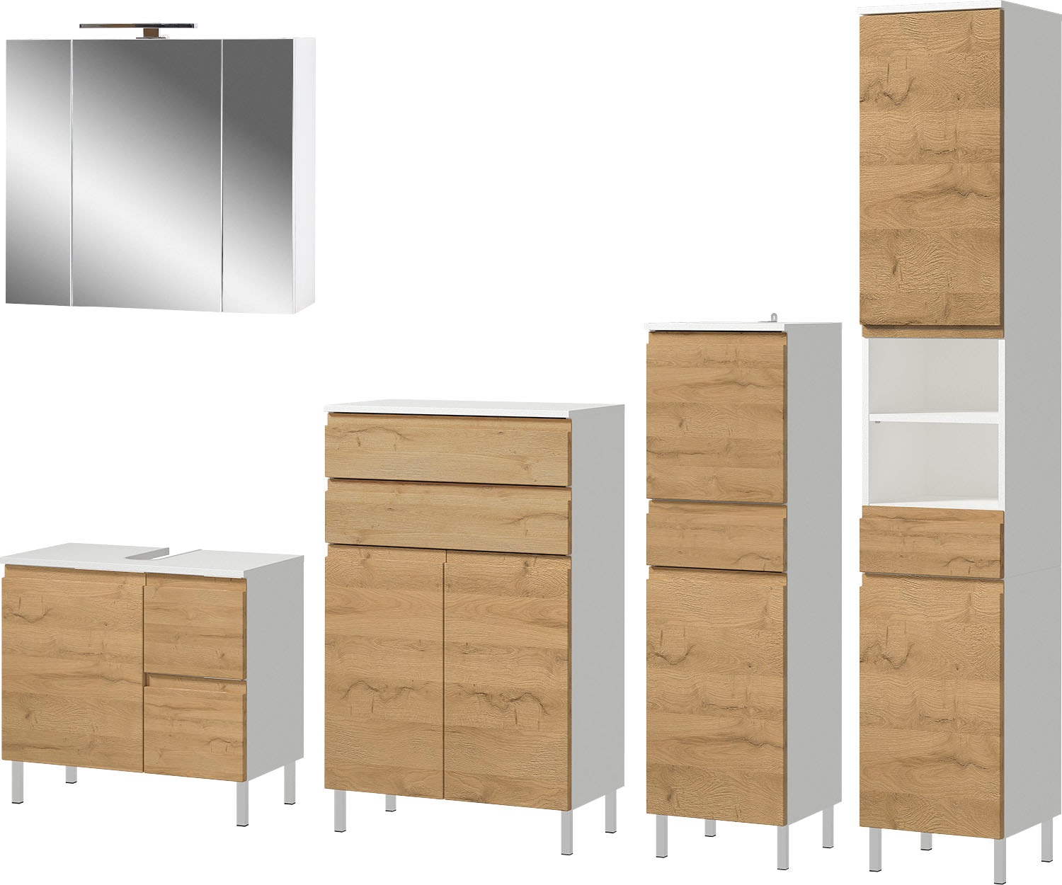 GERMANIA Badmöbel-Set »Torrance«, (5 St.), Unterschrank, Spiegelschrank, Be günstig online kaufen