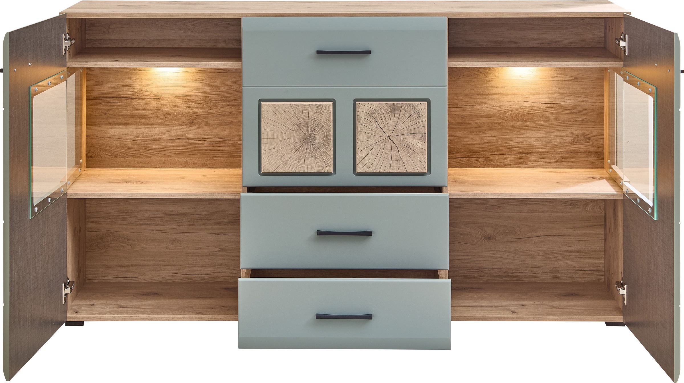 Innostyle Sideboard »FUN PLUS II«, 2 Holztüren, 3 Schubläden, 7 Fächer, Softclose, ABS Kantenschutz