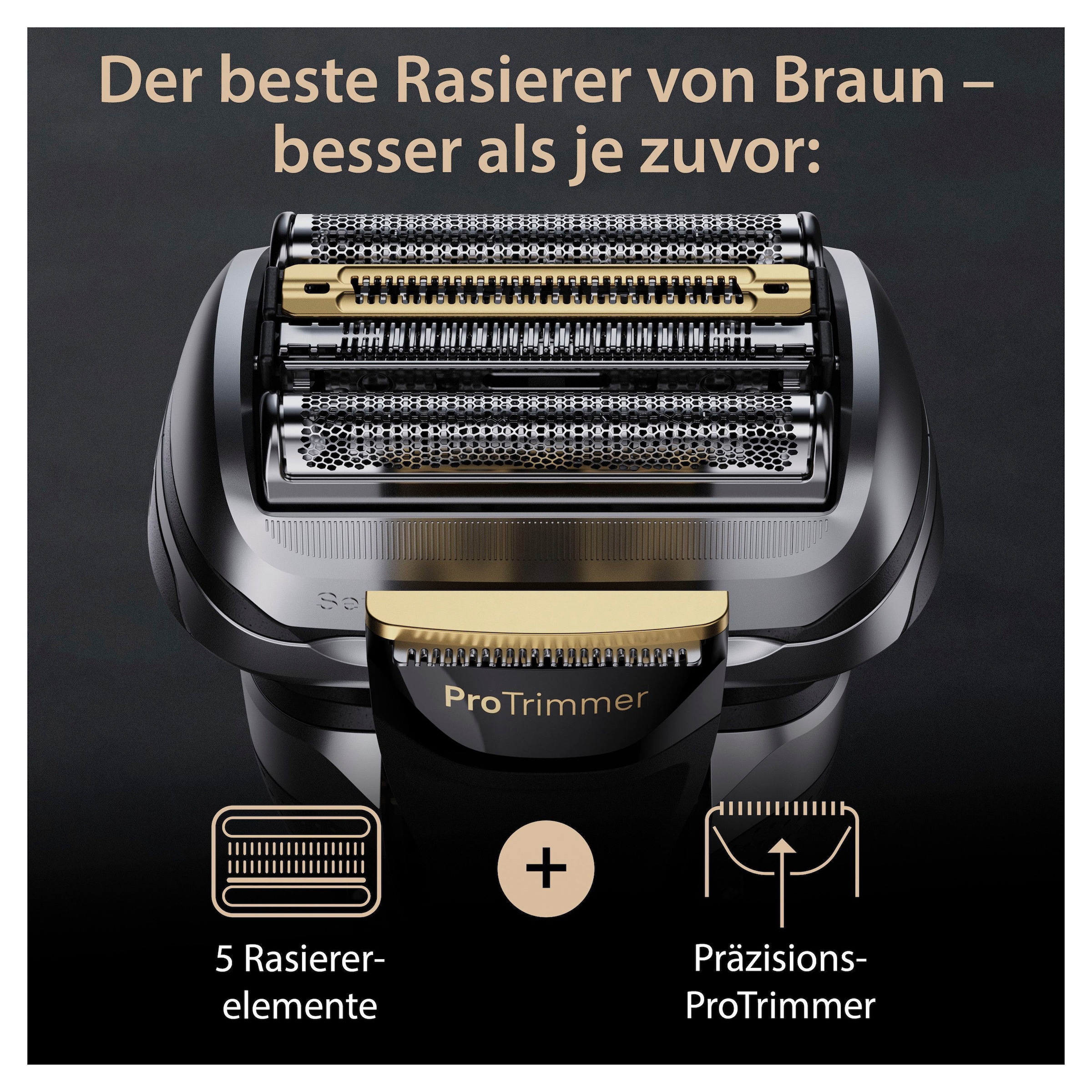 Braun Elektrorasierer »Series 9 Pro+ 9567cc«, Reinigungsstation, Precision ProTrimmer