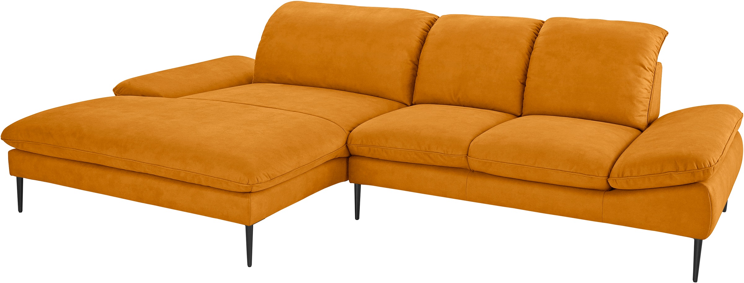 W.SCHILLIG Ecksofa »enjoy&MORE, Designsofa, elegant und bequem, L-Form«, Sitztiefenverstellung, Füße schwarz pulverbeschichtet, Breite 310 cm
