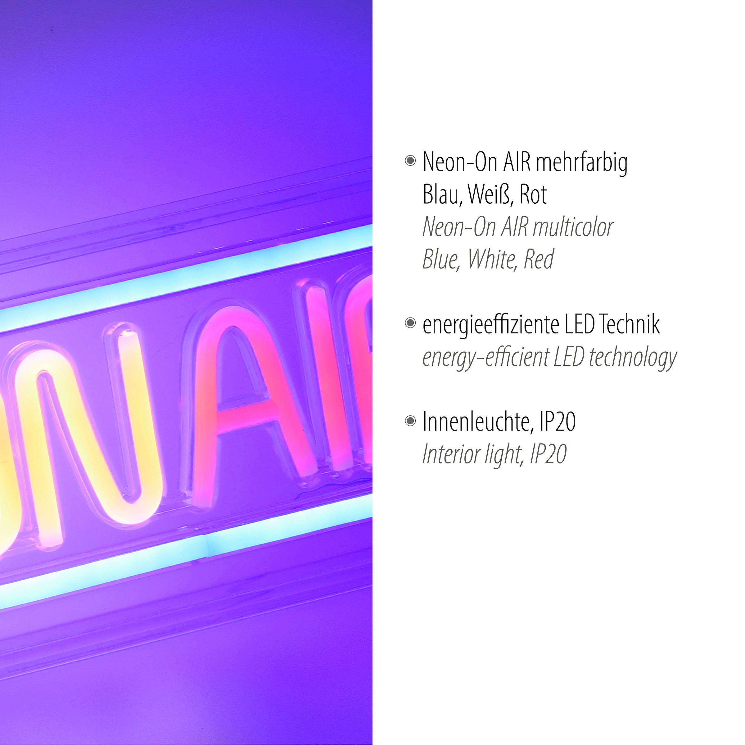JUST LIGHT LED Wandleuchte »NEON-ONAIR«, 1 flammig, Leuchtmittel LED-Board | LED fest integriert