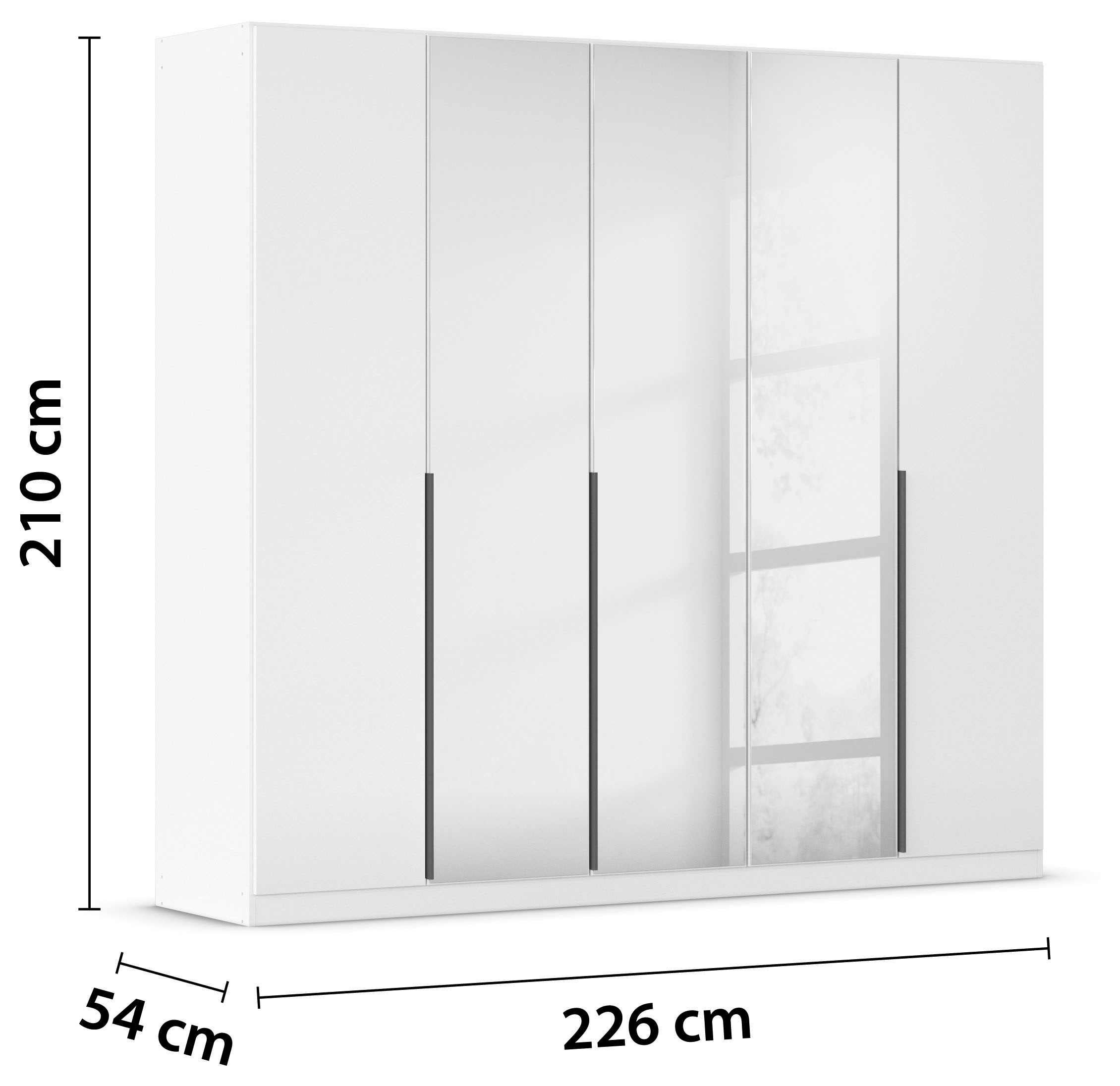 rauch Drehtürenschrank »Kleiderschrank Schrank Garderobe AGORDO mit Dekor- oder Hochglanzfront«, (in zwei Griff-Farben), durchdachte Innenausstattung, in 6 Breiten und 2 Höhen MADE IN GERMANY