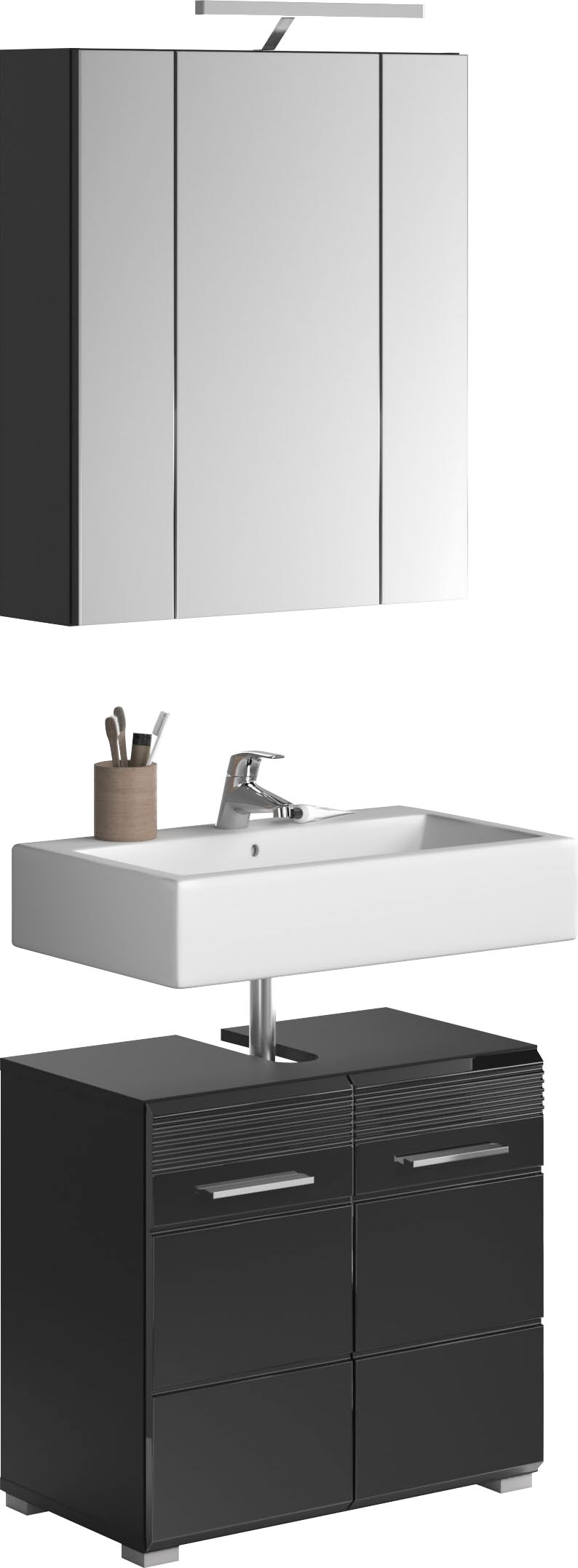INOSIGN Badmöbel-Set »Malmö, 2 teilig, inklusive LED Beleuchtung, bestehend aus:«, (Set, 2 St.), Badmöbel, 2-tlg.