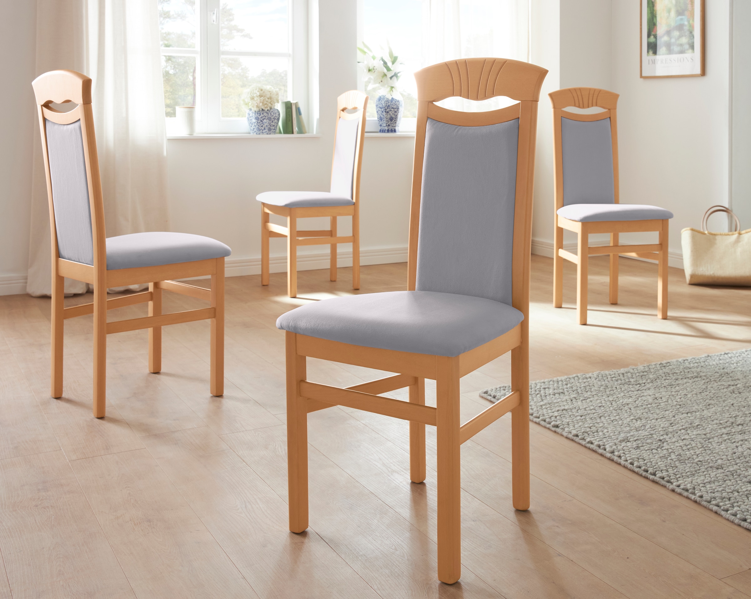 Home affaire Esszimmerstuhl »Franz«, (Set), 2 St., Microfaser, strapazierfä günstig online kaufen
