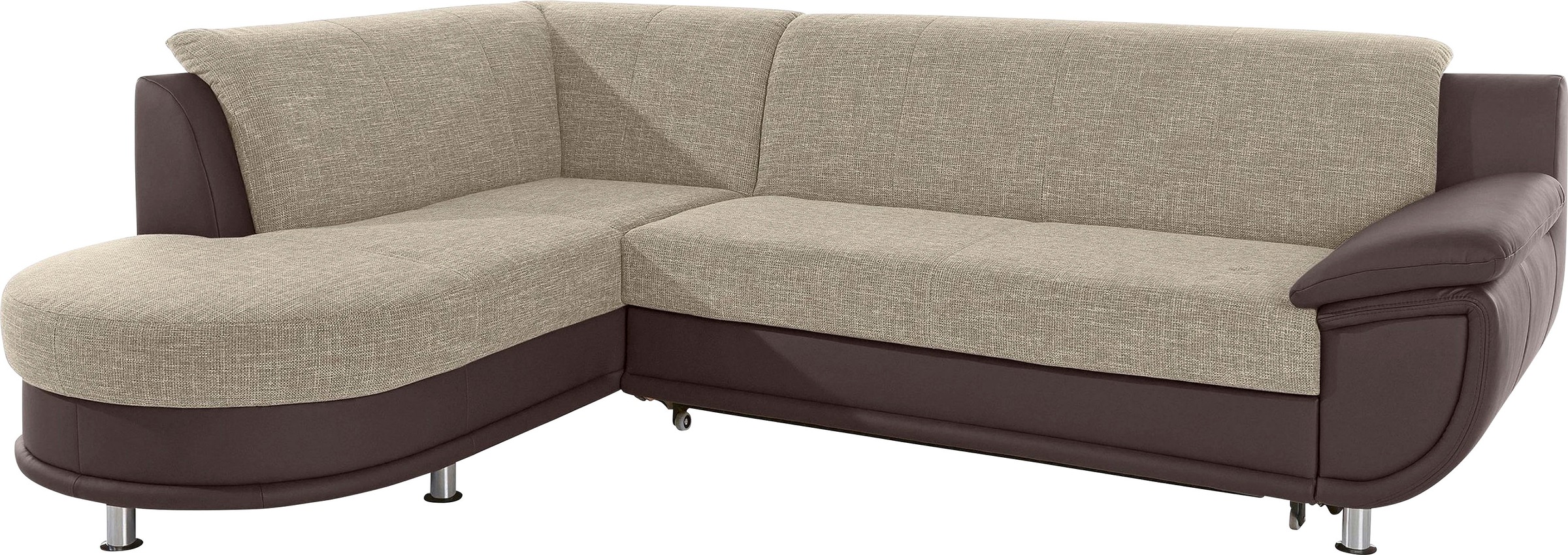 TRENDMANUFAKTUR Ecksofa »Rondo 3, zeitlos und bequem, Materialmix, breite A günstig online kaufen