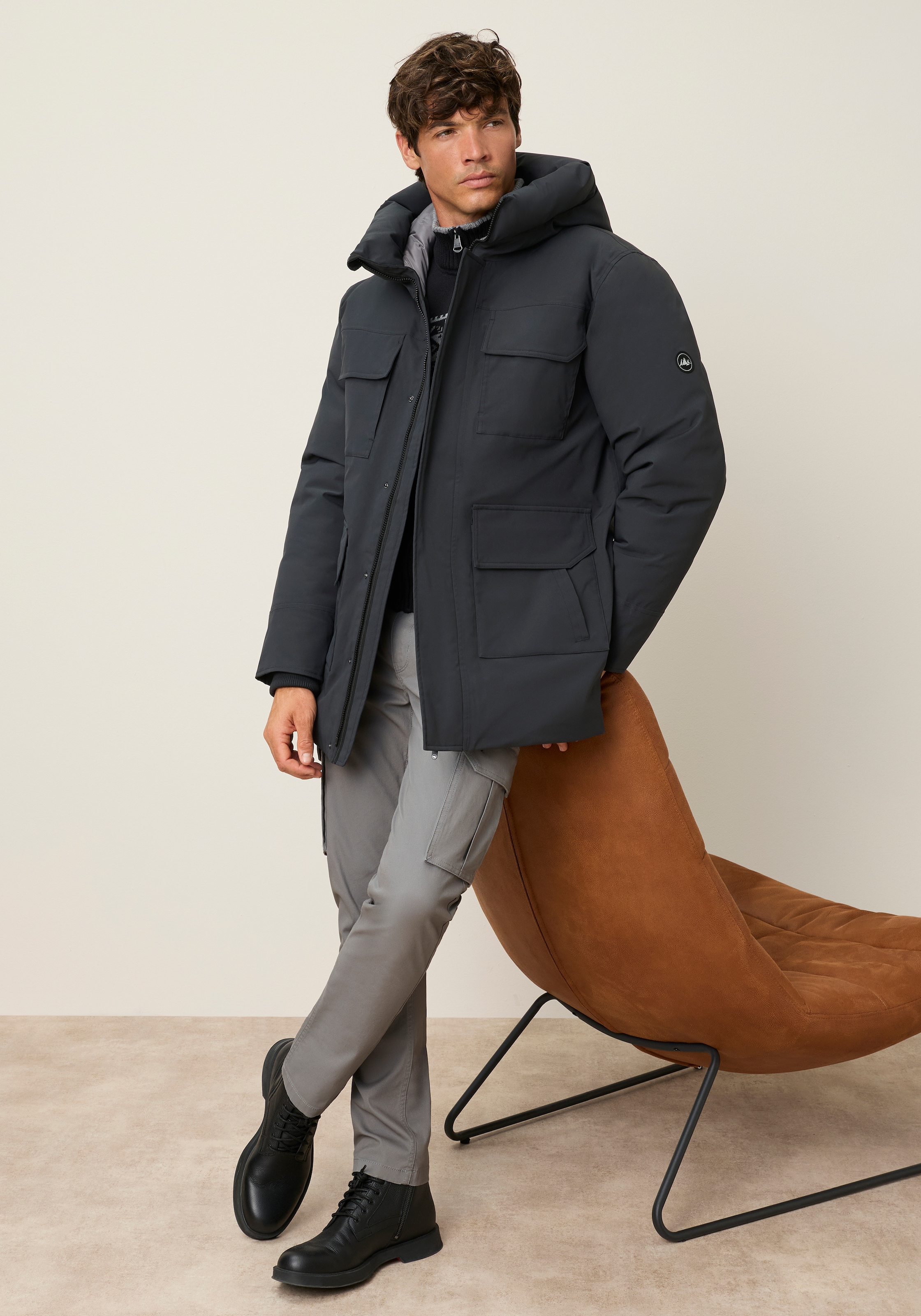 Polarino Funktionsparka mit Kapuze Ideal für den Winter mit großen Taschen und Kapuze