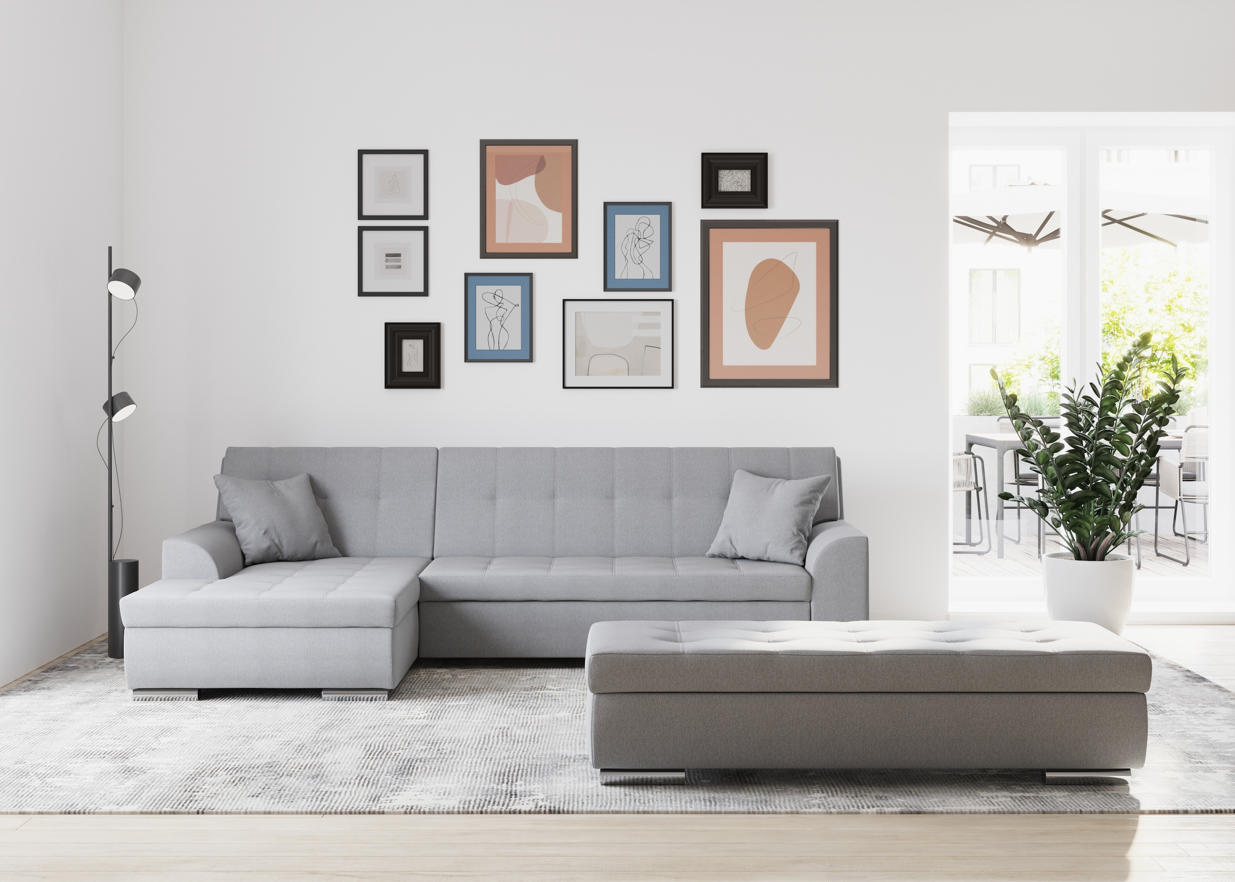 DOMO collection Ecksofa »Treviso viele Bezüge, auch in Cord, L-Form, B/T/H: günstig online kaufen