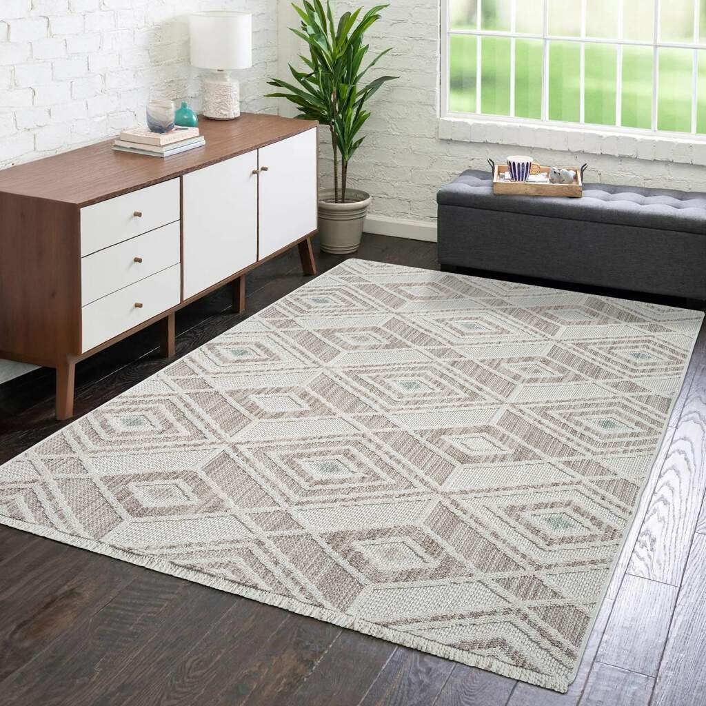 Carpet City Teppich »LINDO 8875«, rechteckig, 11 mm Höhe, Kurzflor, Hochtie günstig online kaufen