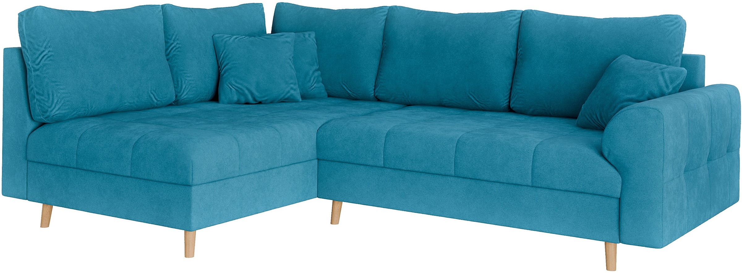 Home affaire Ecksofa »CHARRE L-Form mit Ottomane, Maße B/T/H: 231/161/81 cm« feine Steppung, lose Rücken- und Zierkissen, auch in Cord und Bouclé