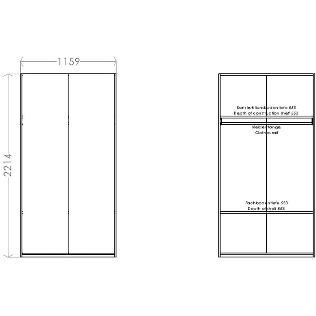 Müller SMALL LIVING Kleiderschrank »Modular Plus Variante 1«, Im Innenraum durchgehende Fläche, inklusive einer Kleiderstange