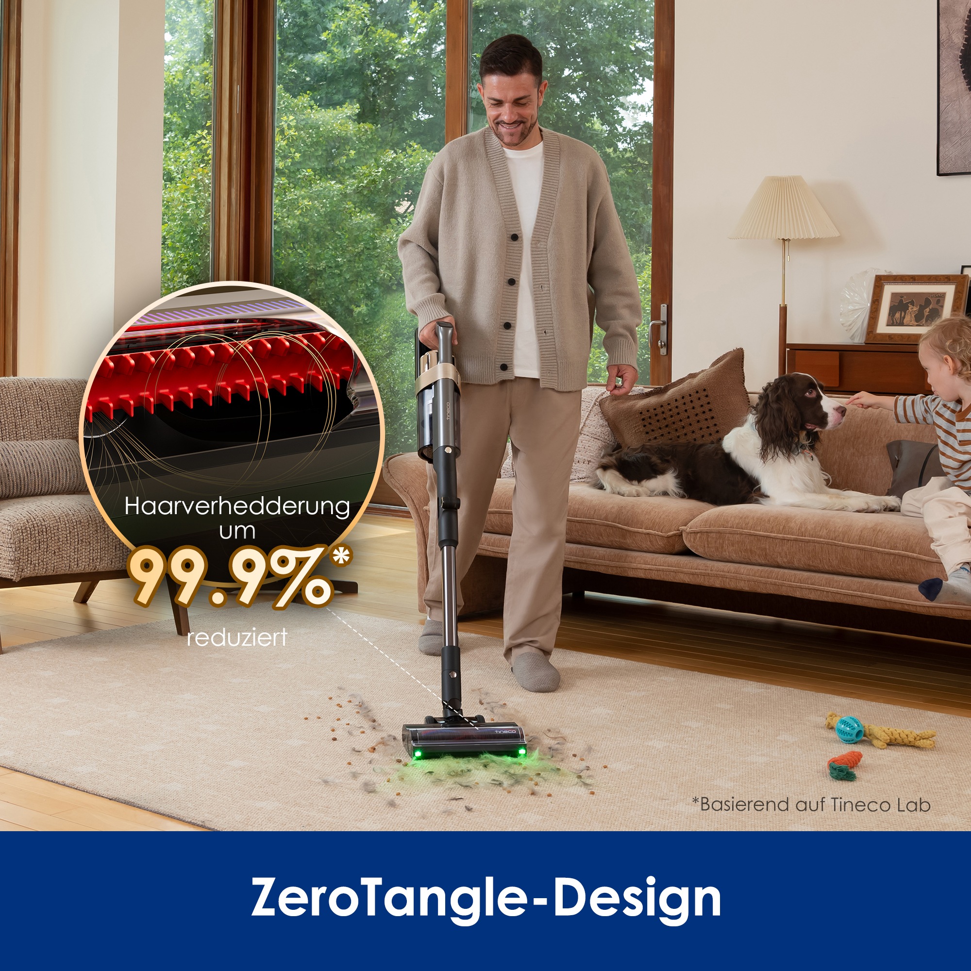 Tineco Akku-Stielstaubsauger »Tineco PURE ONE A90S, Anti-Allergiker Filtersystem, Saugrohr knickbar«