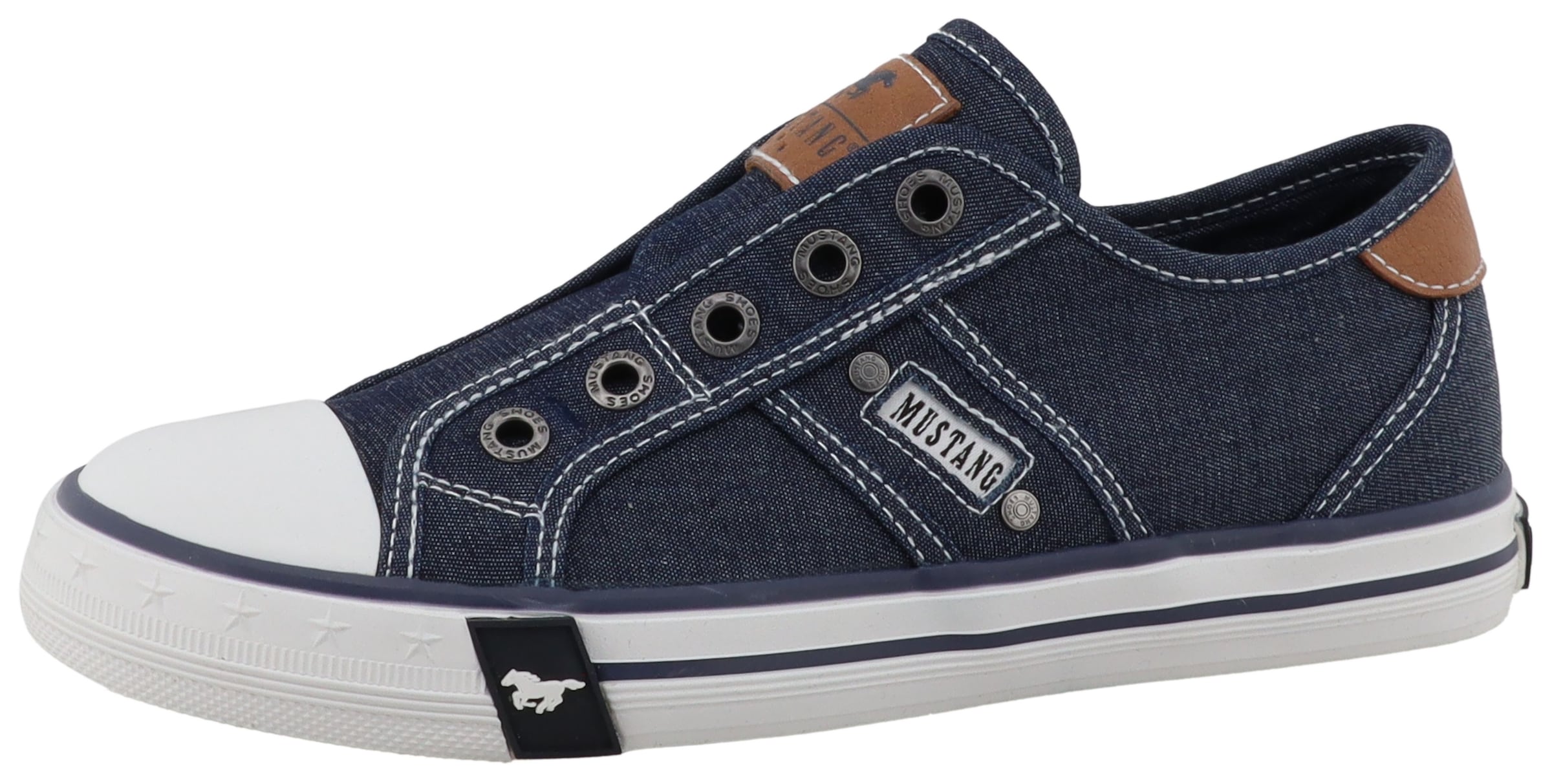 Mustang Shoes Slip-On Sneaker »Gaspare«  Freizeitschuh, Slipper, Halbschuh mit Kontrastnähten