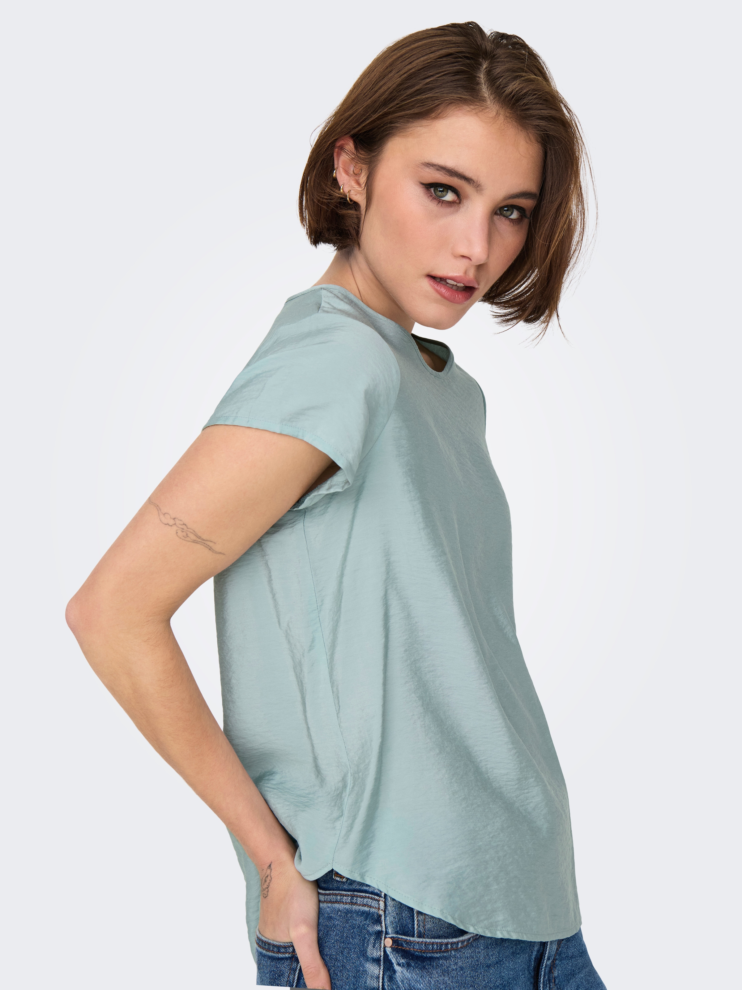 ONLY Blusenshirt »ONLAYA LIFE S/S O-NECK TOP NOOS PTM«