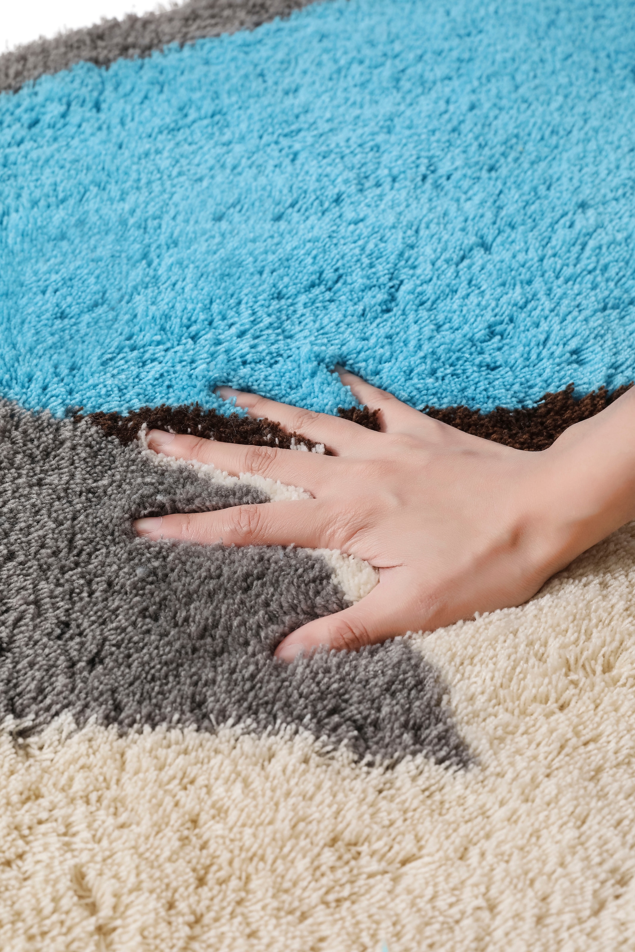 my home Badematte »Magnus, Badvorleger, Badezimmer Teppich«, rutschhemmend beschichtet, strapazierfähig-schnell trocknend, mehrfarbig, Badteppich, Badematten auch als 2 teiliges Set & rund