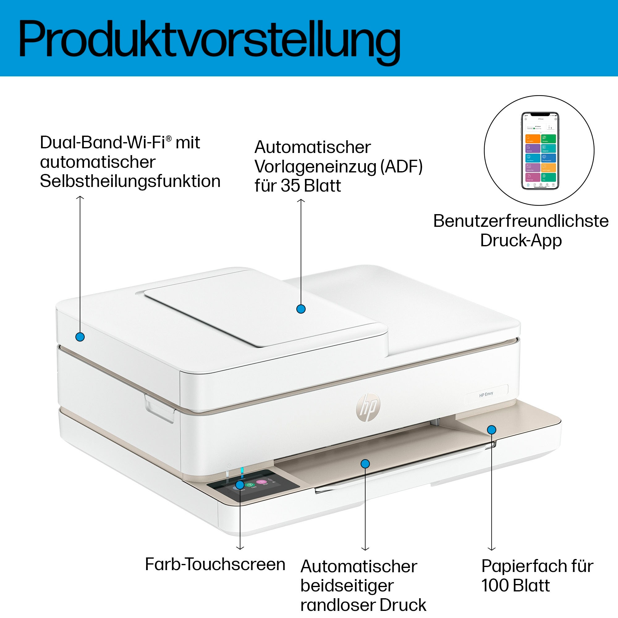 HP Multifunktionsdrucker »Envy 6520e«, Mit HP Instant Ink 3 Probemonate gratis drucken