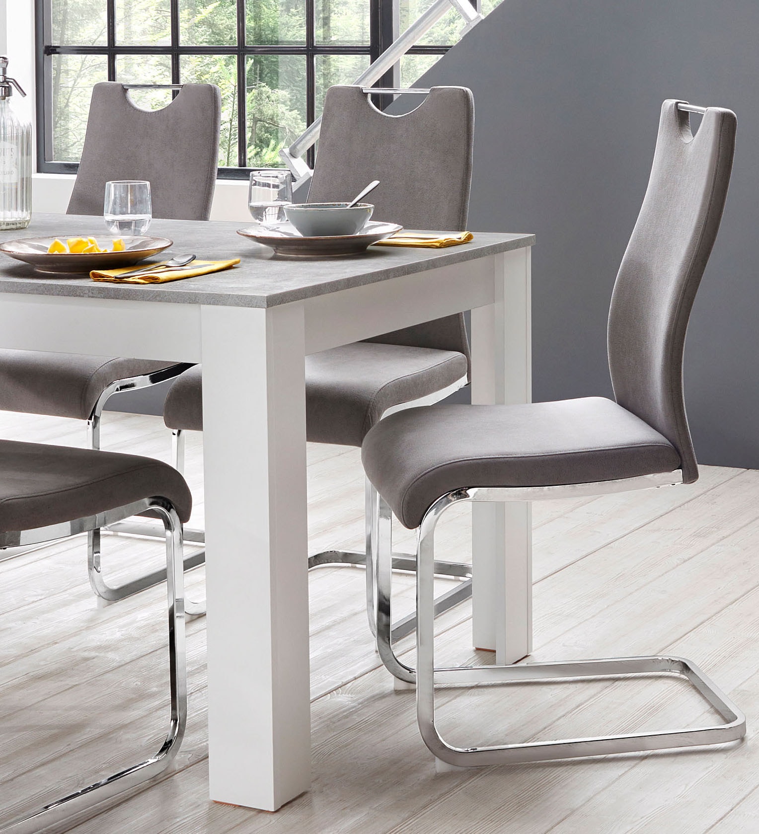 Home affaire Essgruppe »Milano«, (Set, 5 tlg.), 4 Stühle und 1 Tisch