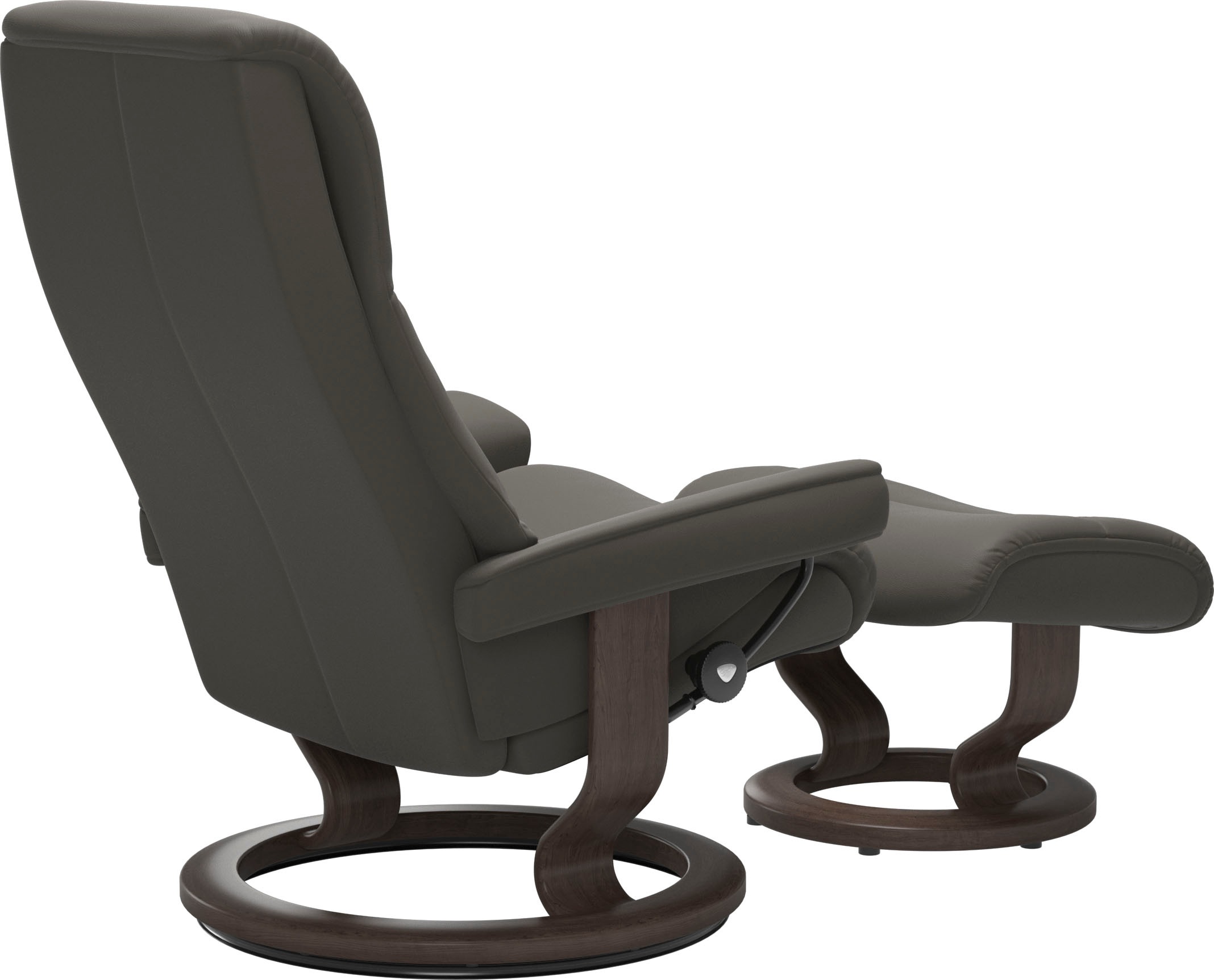 Stressless® Relaxsessel »View«, (Set, Relaxsessel mit Hocker), mit Classic Base, Größe M,Gestell Wenge