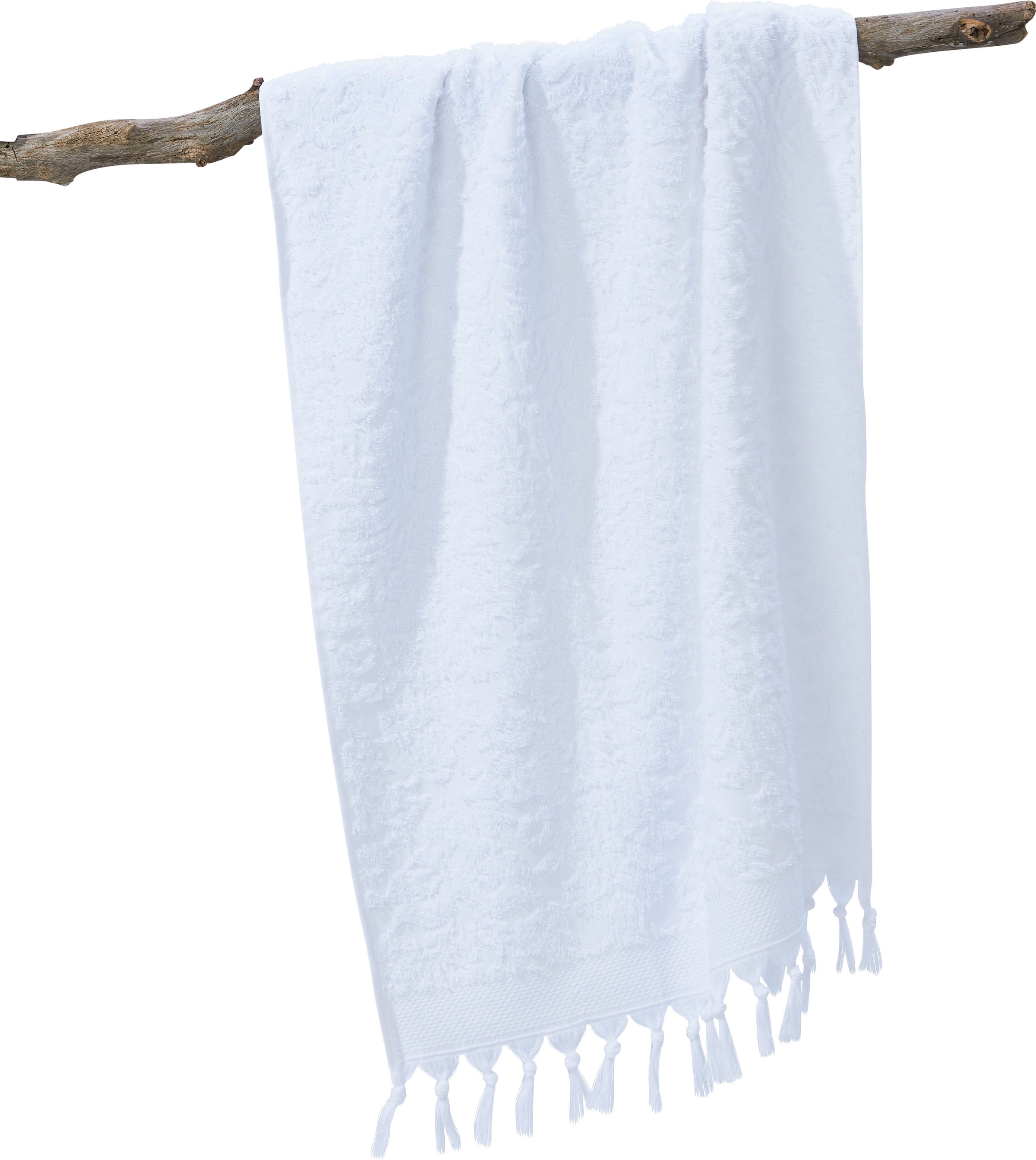 done.® Duschtuch »Provence Ornaments« Uni Farben, Ornamente, mit Fransen