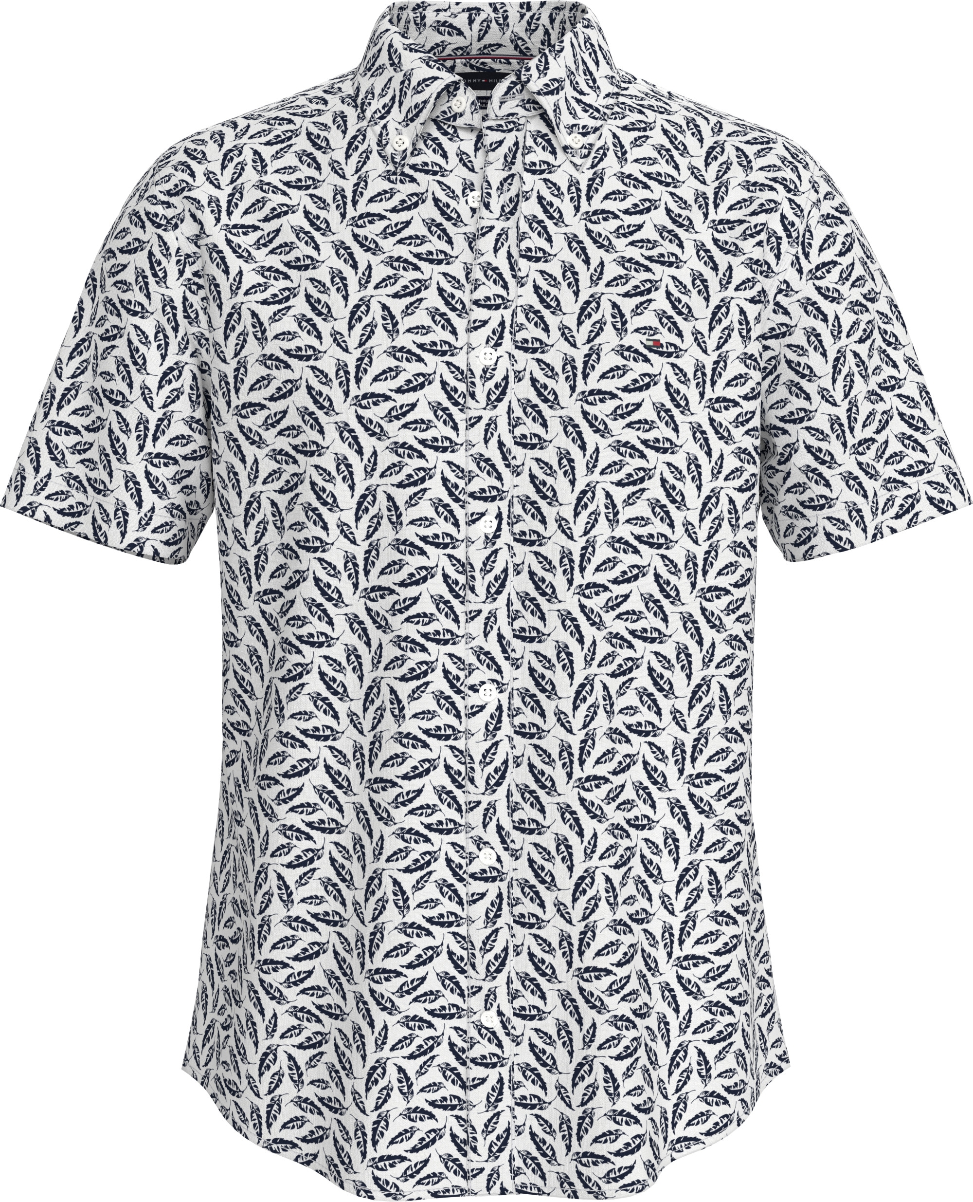 Tommy Hilfiger Kurzarmhemd »LINEN BLEND PRINT S/S RF SHIRT«, modischer Print, mit Leinenanteil