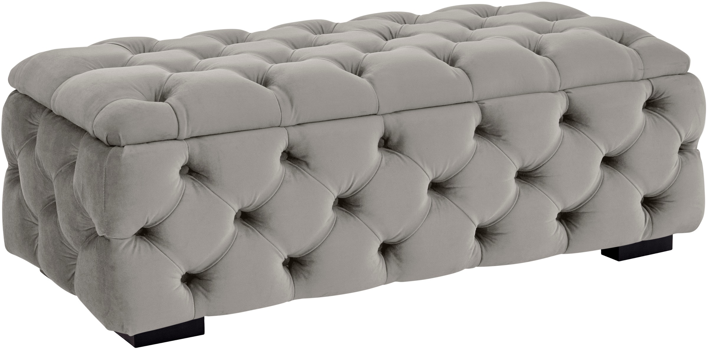 Guido Maria Kretschmer Home&Living Polsterhocker »KALINA, hochwertige Knopfheftung, B/T/H: 120/55/45 cm«, mit Staufach und innenliegenden Laschen zur besseren Aufbewahrung
