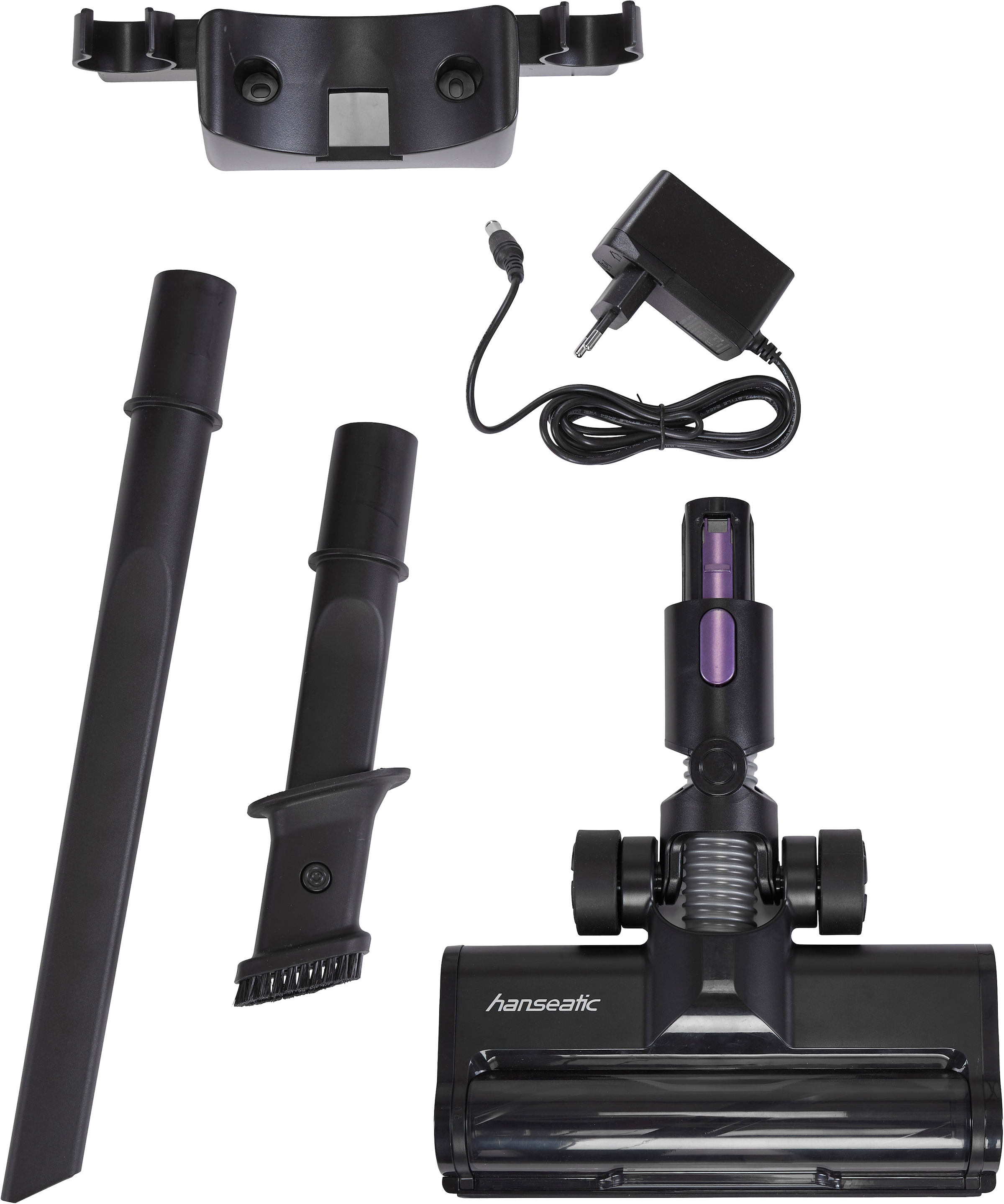 Hanseatic Akku-Bodenstaubsauger »HVS330700VBCJ inkl. Turbobürste, Wandhalterung, 700 ml Staubkapazität« mit HEPA 13 Filter und Motorschutzfilter, 330 W Leistung