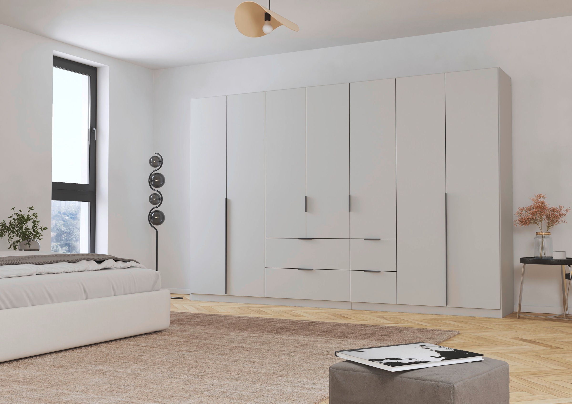rauch Drehtürenschrank »Kleiderschrank Schrank Garderobe AGORDO mit Dekor- oder Hochglanzfront«, (in zwei Griff-Farben mit Dekor- oder Hochglanzfront), mit Außenschubkästen, in 6 Breiten und 2 Höhen MADE IN GERMANY
