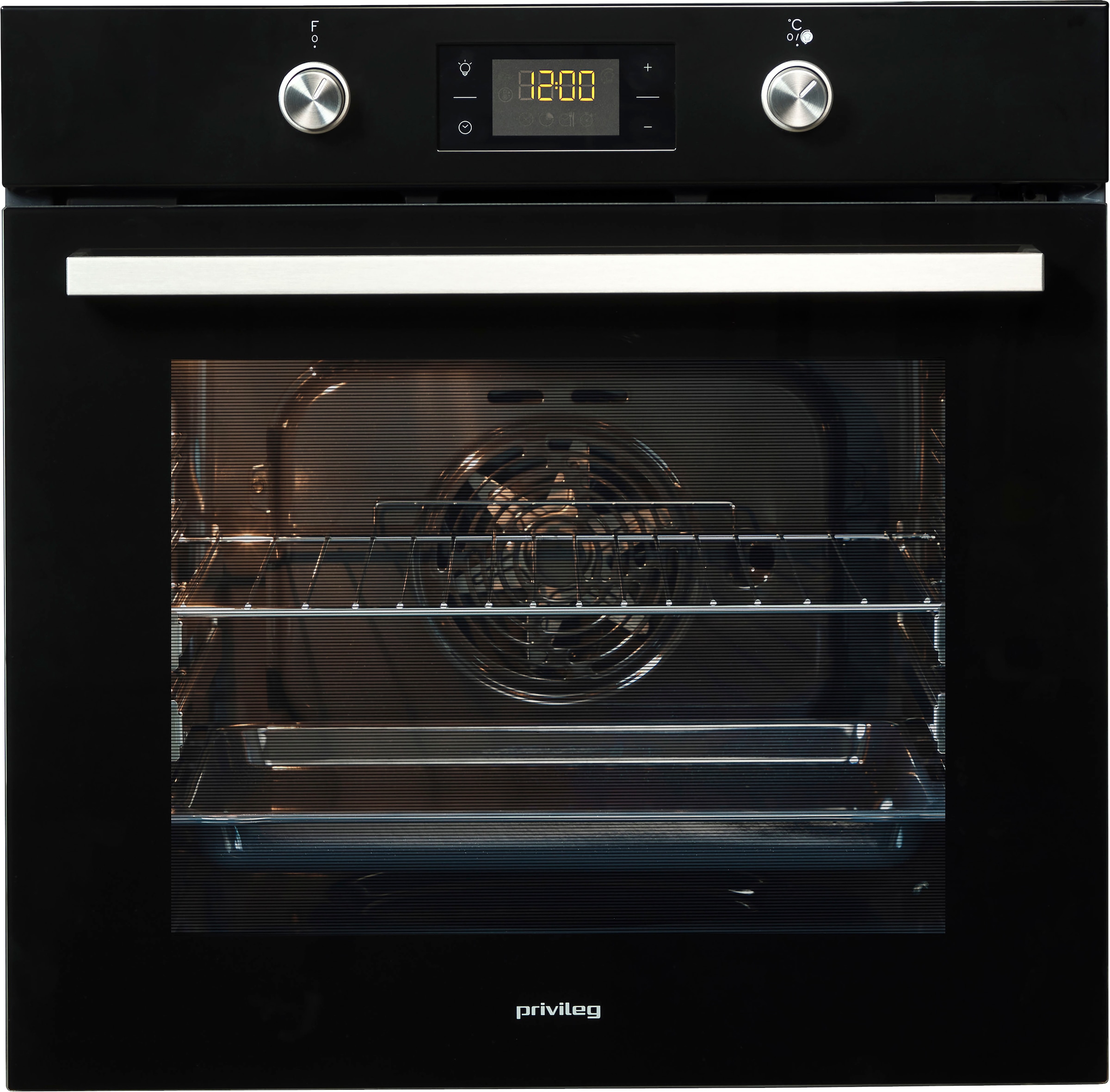 Privileg Backofen-Set »BAKO Turn&Cook 470 BLACK«, PBWR6 OP8V2 BLG, mit Teilauszug, Pyrolyse-Selbstreinigung