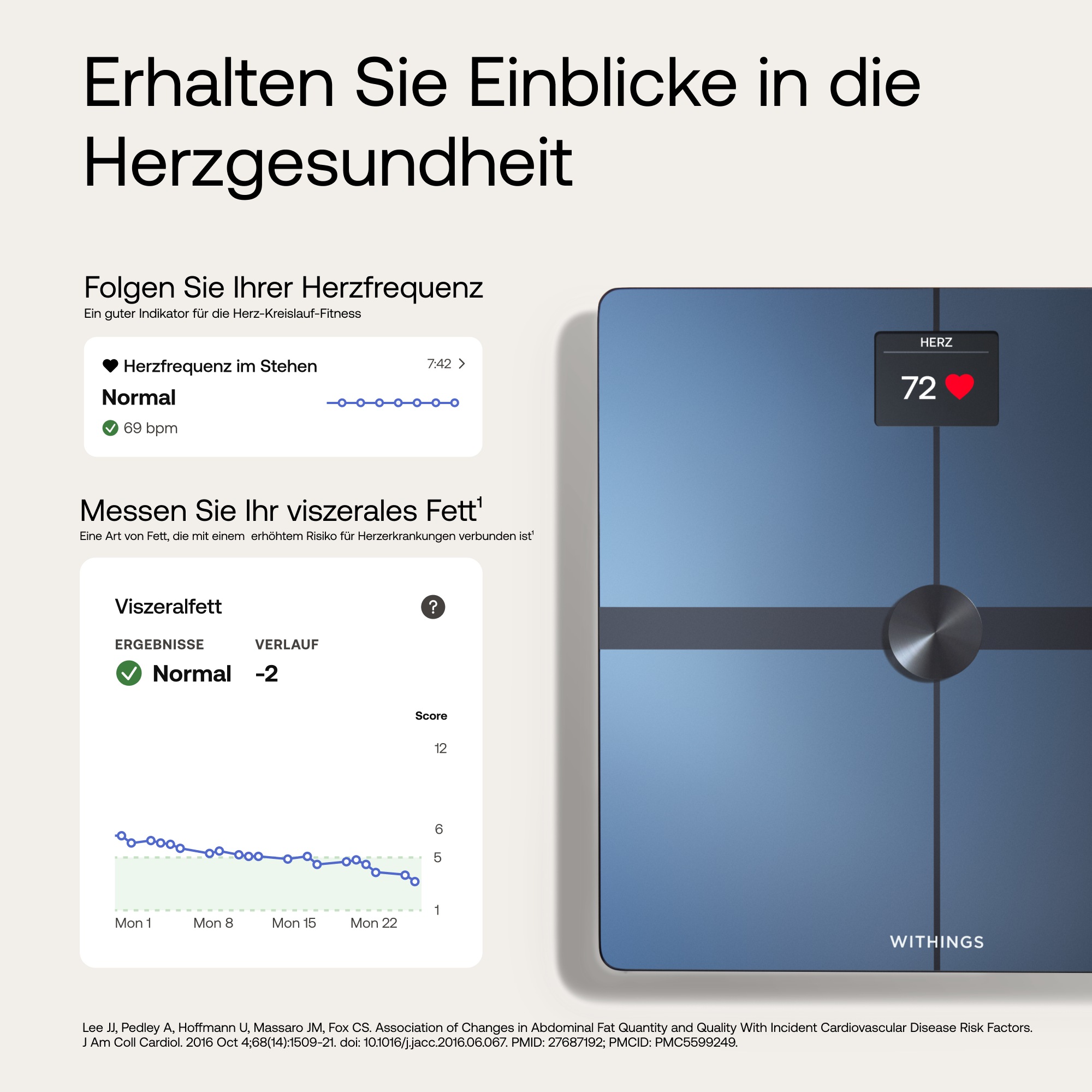 Withings Personenwaage »Body Smart, einschließlich Körperfett-/Muskelmasse«, automatische Erkennung und Verfolgung von bis zu 8 Benutzern