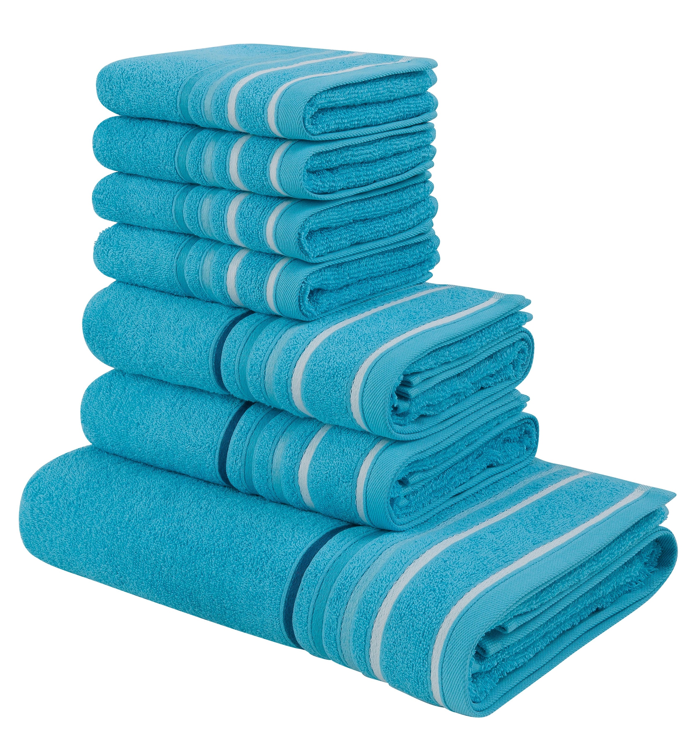 my home Handtuch Set 100% mehrfarbiger online aus Walkfrottee, Set, mit Streifenbordüre, 7 kaufen tlg., Baumwolle Handtuchset »Niki«