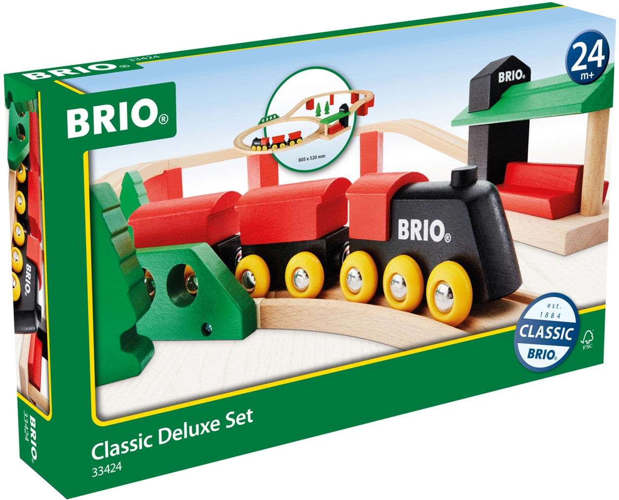 BRIO® Spielzeug-Eisenbahn »Classic Deluxe-Set«, (Set), FSC®- schützt Wald - weltweit