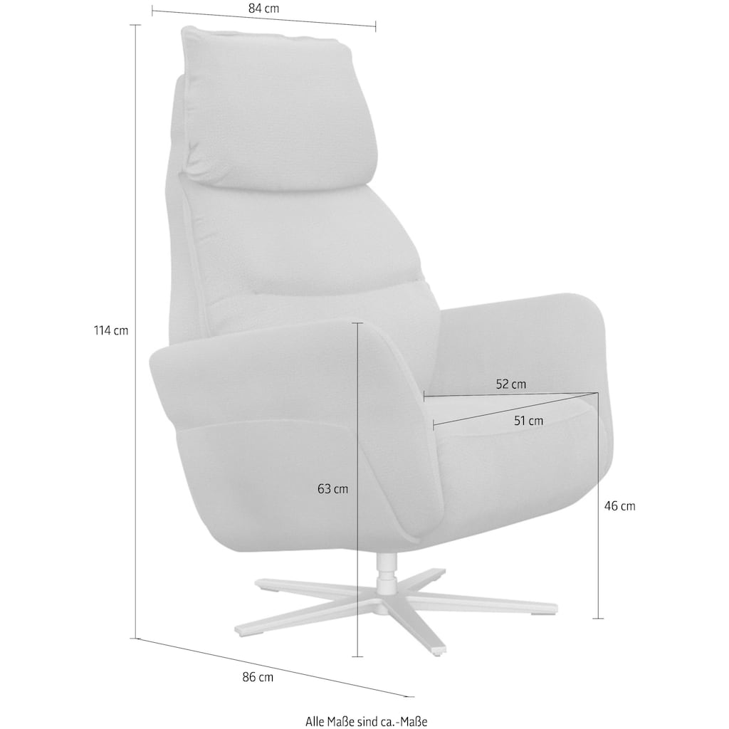 ADA trendline Relaxsessel »Thimo«, in Größe S, Liegefläche 178 cm, verstellbar, optional mit Aufstehhilfe