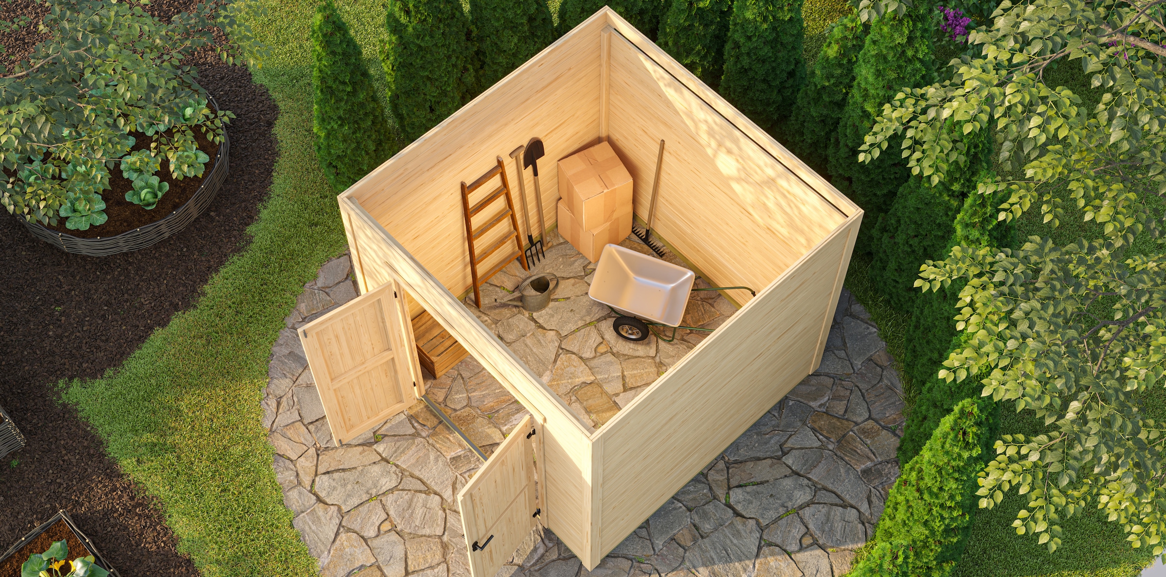 Nordic Holz Gartenhaus »Fynn 1,5«, kleiner stilvoller Schuppen mit Flachdach