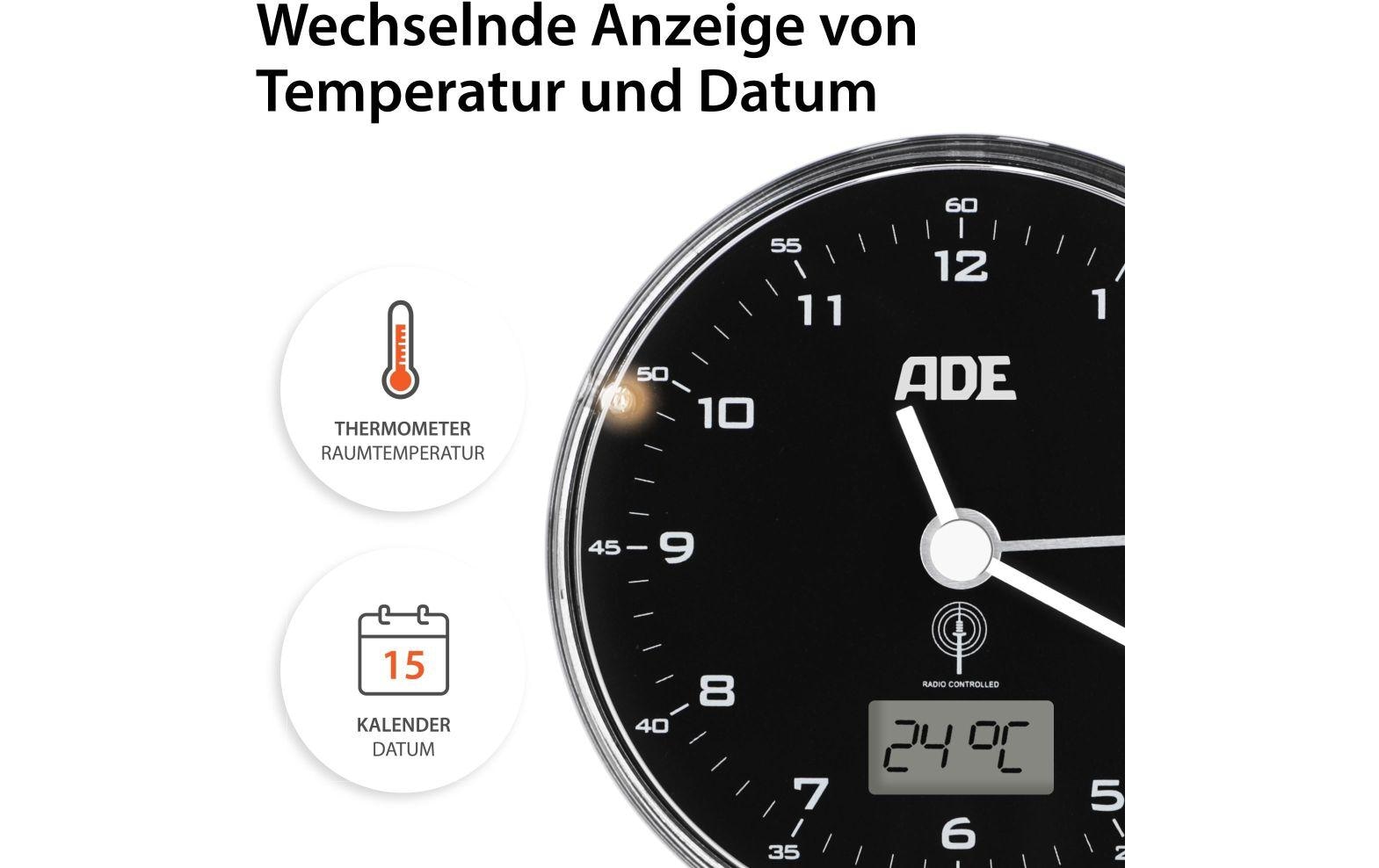 ADE Funkwecker »45299 x 4 cm Schwarz«