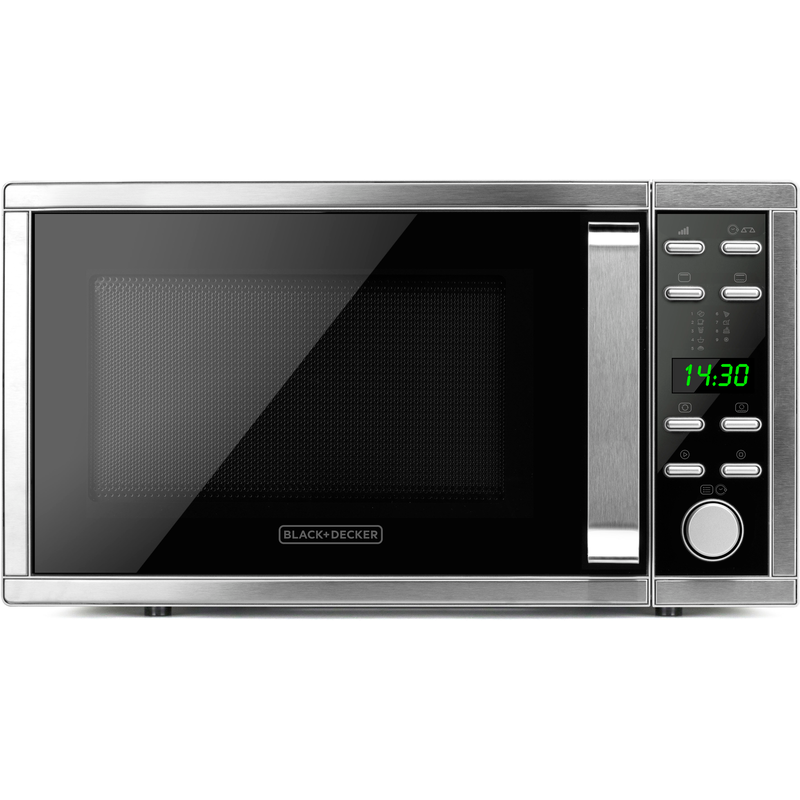 BLACK + DECKER Mikrowelle »BXMZ901E« Grill Mikrowelle 1000 W silberfarben