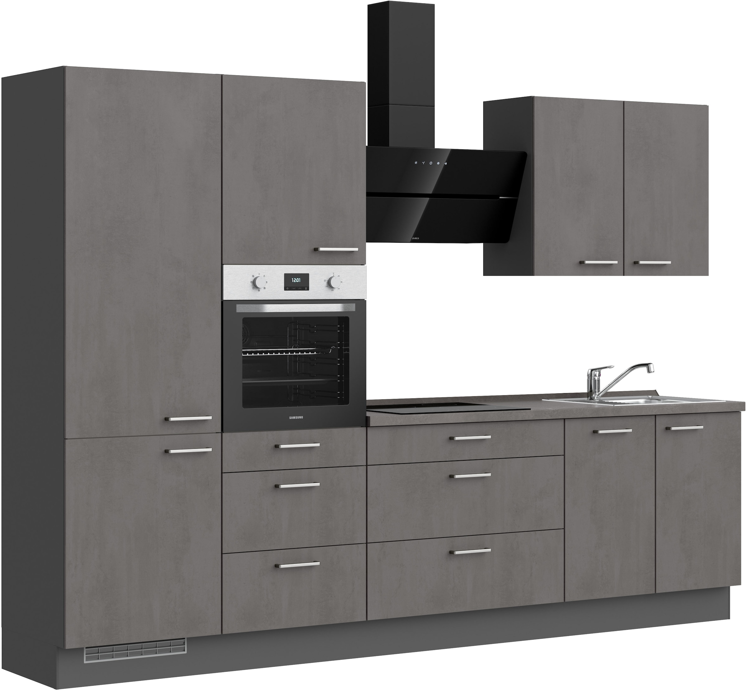 nobilia® Küchenzeile »"Riva II"«, vormontiert, Ausrichtung wählbar, Breite 300 cm, wahlw. mit E-Geräten