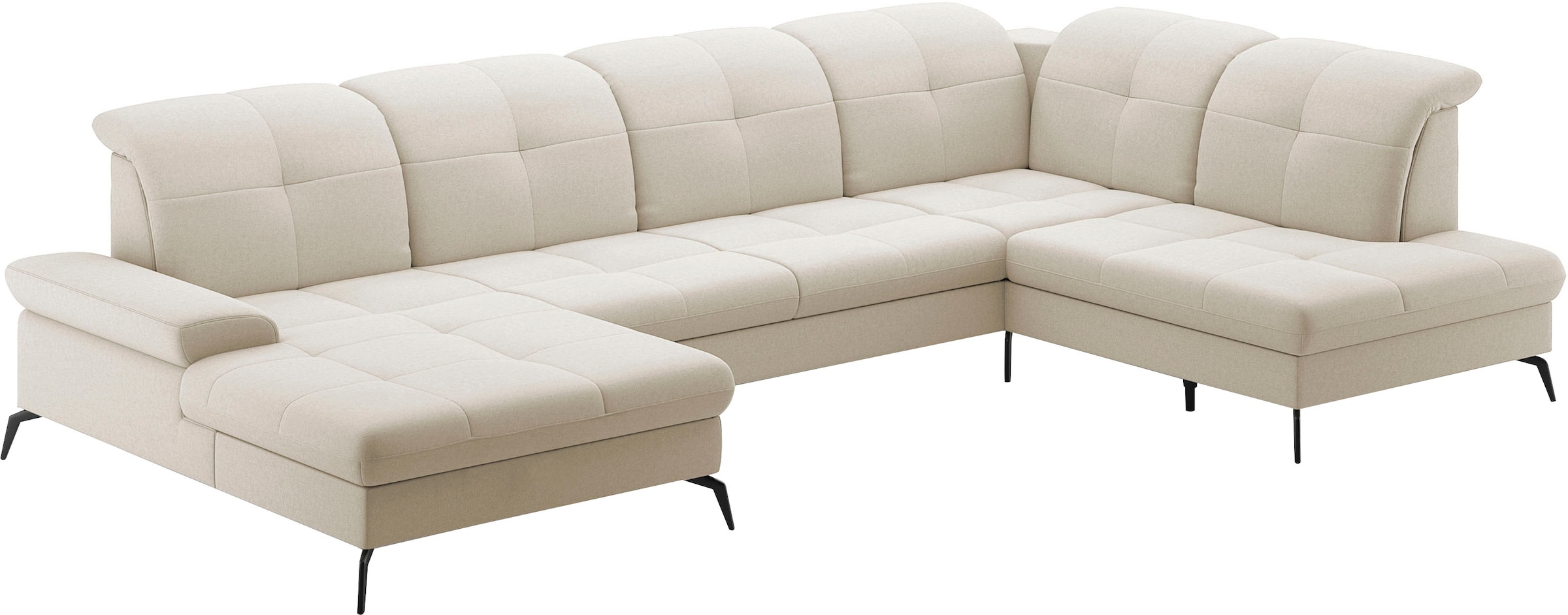 sit&more Wohnlandschaft »Amica, U-Form, inkl. Sitztiefenverstellung und Armteilverstellung« wahlweise mit Kopfteilverstellung, Bettfunktion und Bettkasten