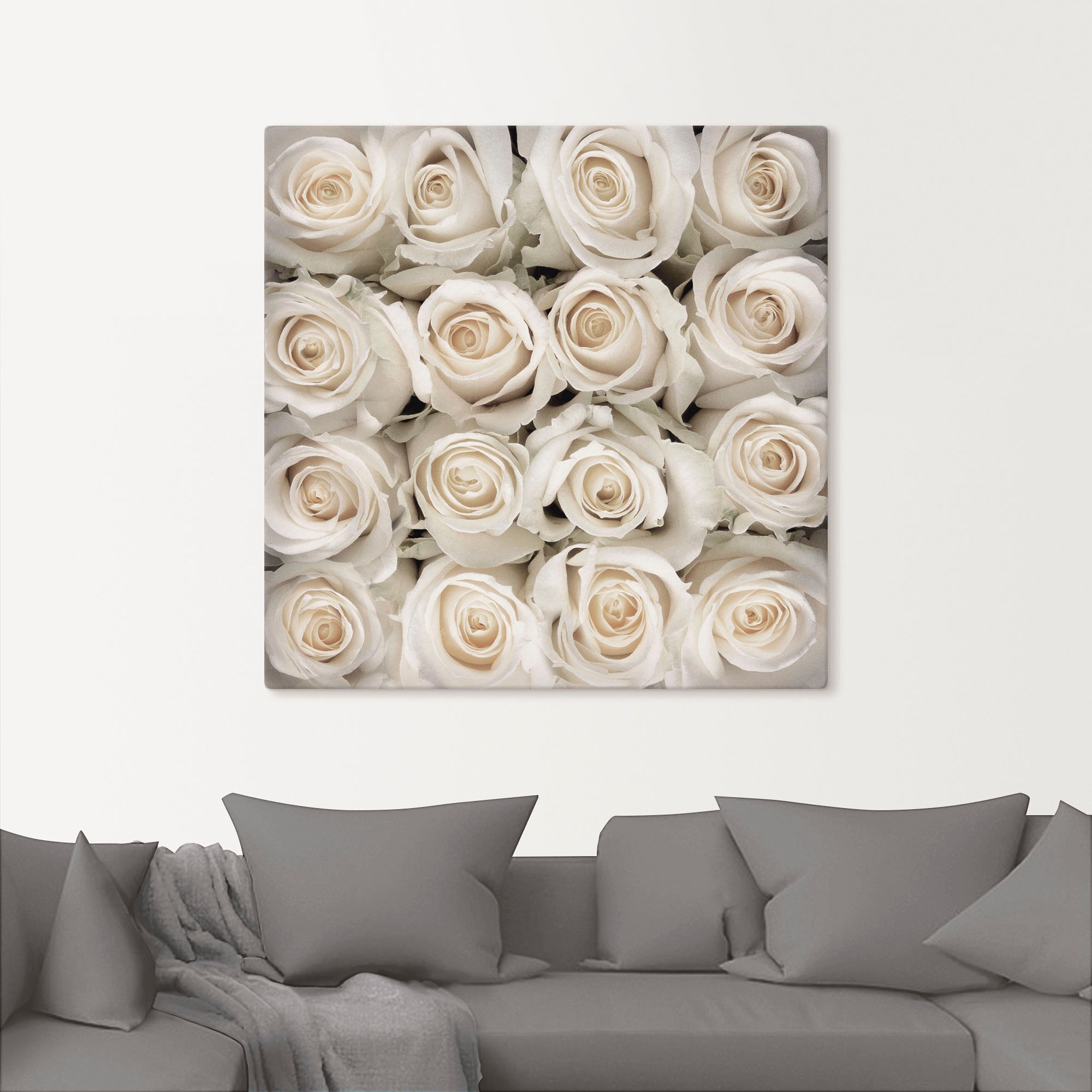 Artland Leinwandbild »Weiße Rosenkreation«, Blumen, (1 St.), auf Keilrahmen günstig online kaufen