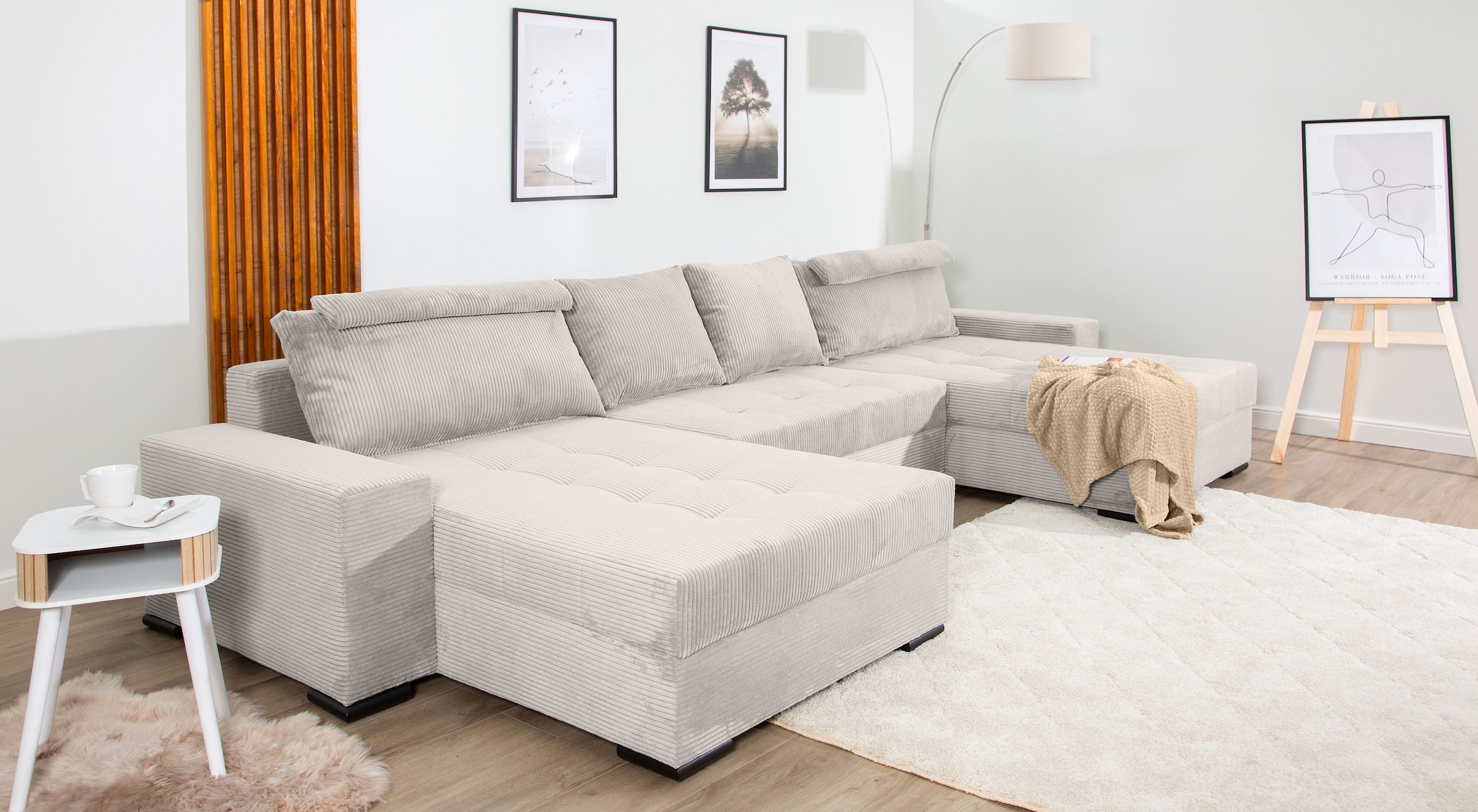 COLLECTION AB Wohnlandschaft »XXXL-Josy Relax U-Form Breite 352 cm, mit 2 gleich großen Recamieren«, inkl. Bettfunktion, Bettkasten, mit 4 Rückenkissen in zwei Größen
