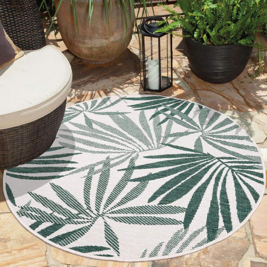 Carpet City Outdoorteppich "DUO RUG 5771" rund 5 mm Höhe Wendeteppich Wette günstig online kaufen