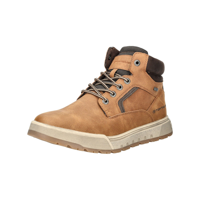 TOM TAILOR Schnürstiefelette »Stiefelette Lederimitat/Textil« Cognac 45 45 Verschluss: Schnürung