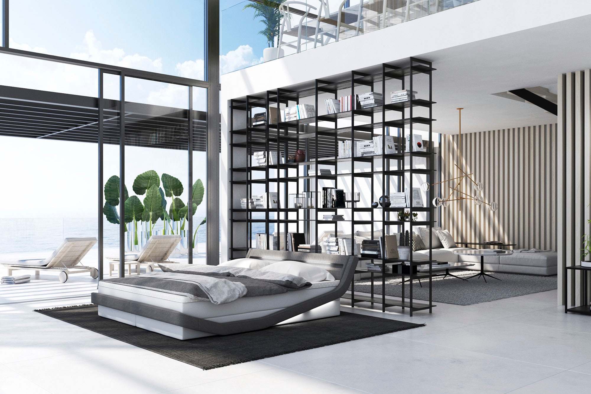 4. Bild von SalesFever Polsterbett, LED-Beleuchtung mit Farbwechsler, Bett inklusive Matratze und Topper