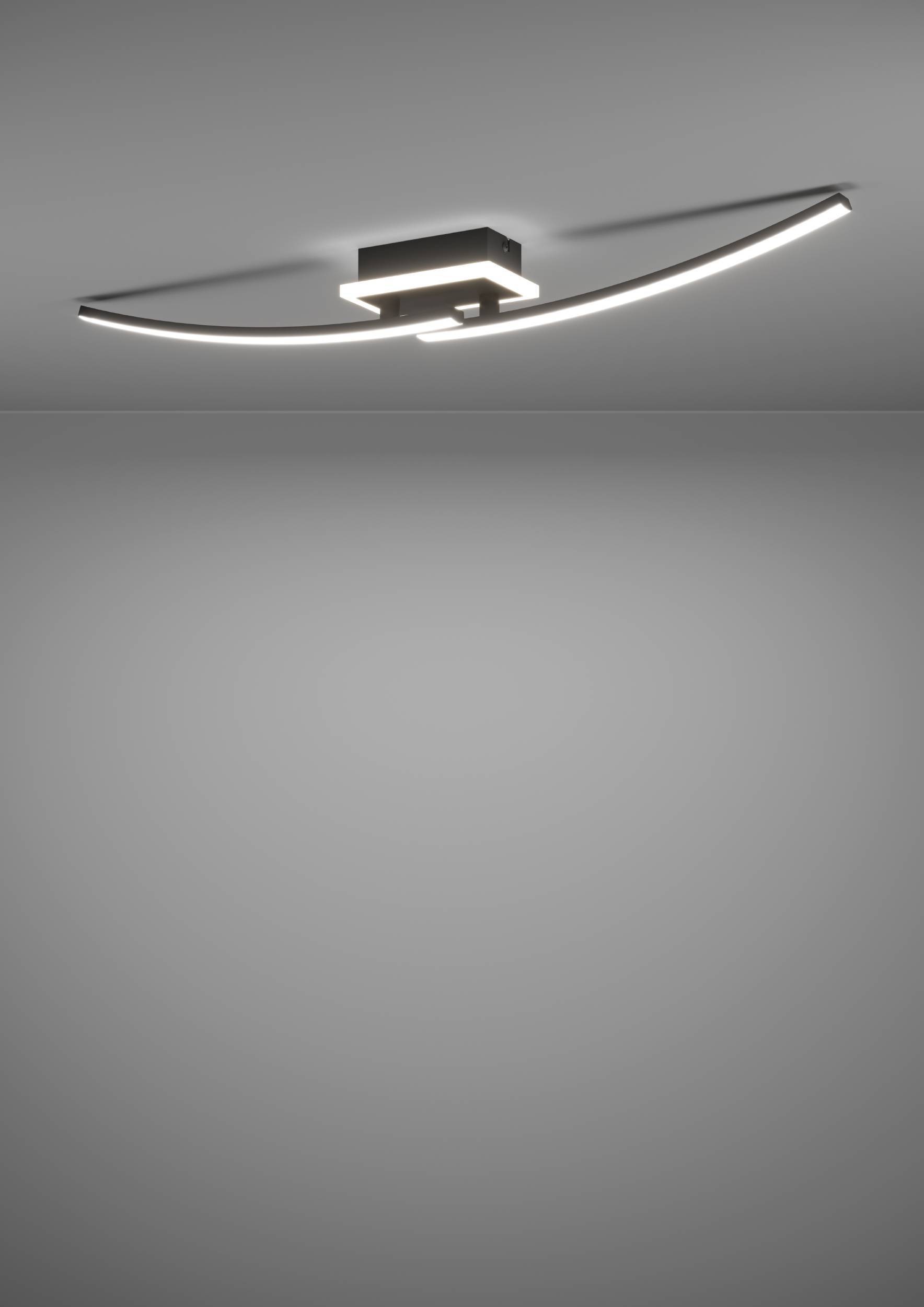 EGLO Deckenleuchte »Lungolago Deckenlampe, Bürolampe Decke aus Metall, Küchenlampe, Lampe« LED-Modul 1 Stk. Neutralweiß Wand-/Deckenleuchte - L74 x B14 x H6 cm - schwarz - 12W inkl.