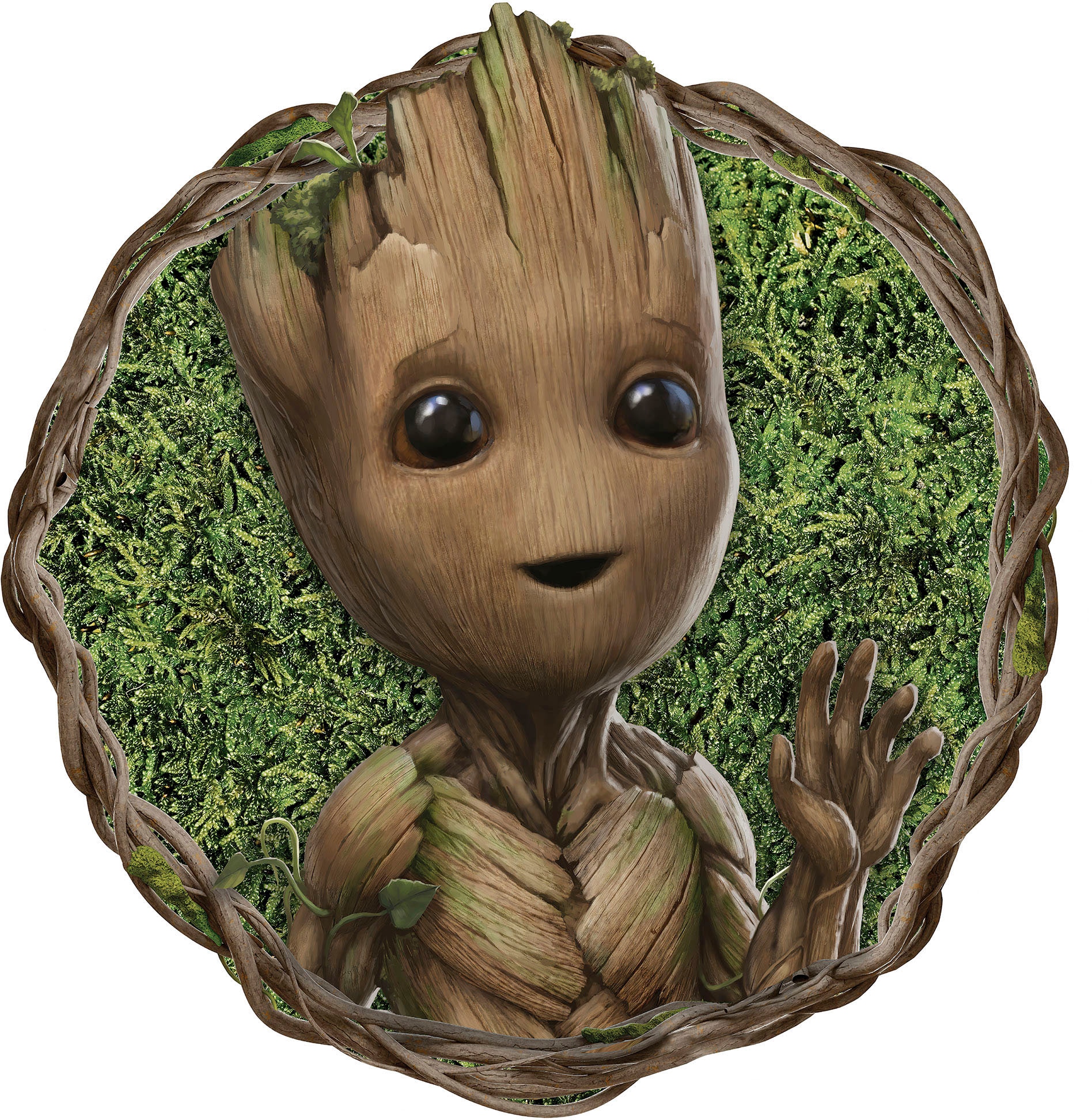 Komar Wandtattoo »selbstklebendes Vlies - Groot Little Twig - Größe 125 x 125 cm«, (1 St.), rund und selbstklebend