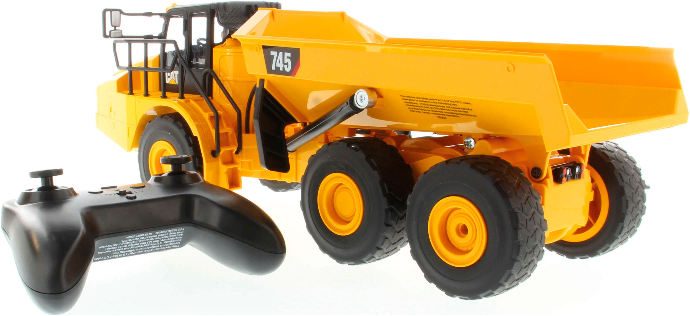 Carrera® RC-LKW »CAT 745 Gelenkmuldenkipper«, mit LED- und Soundfunktion