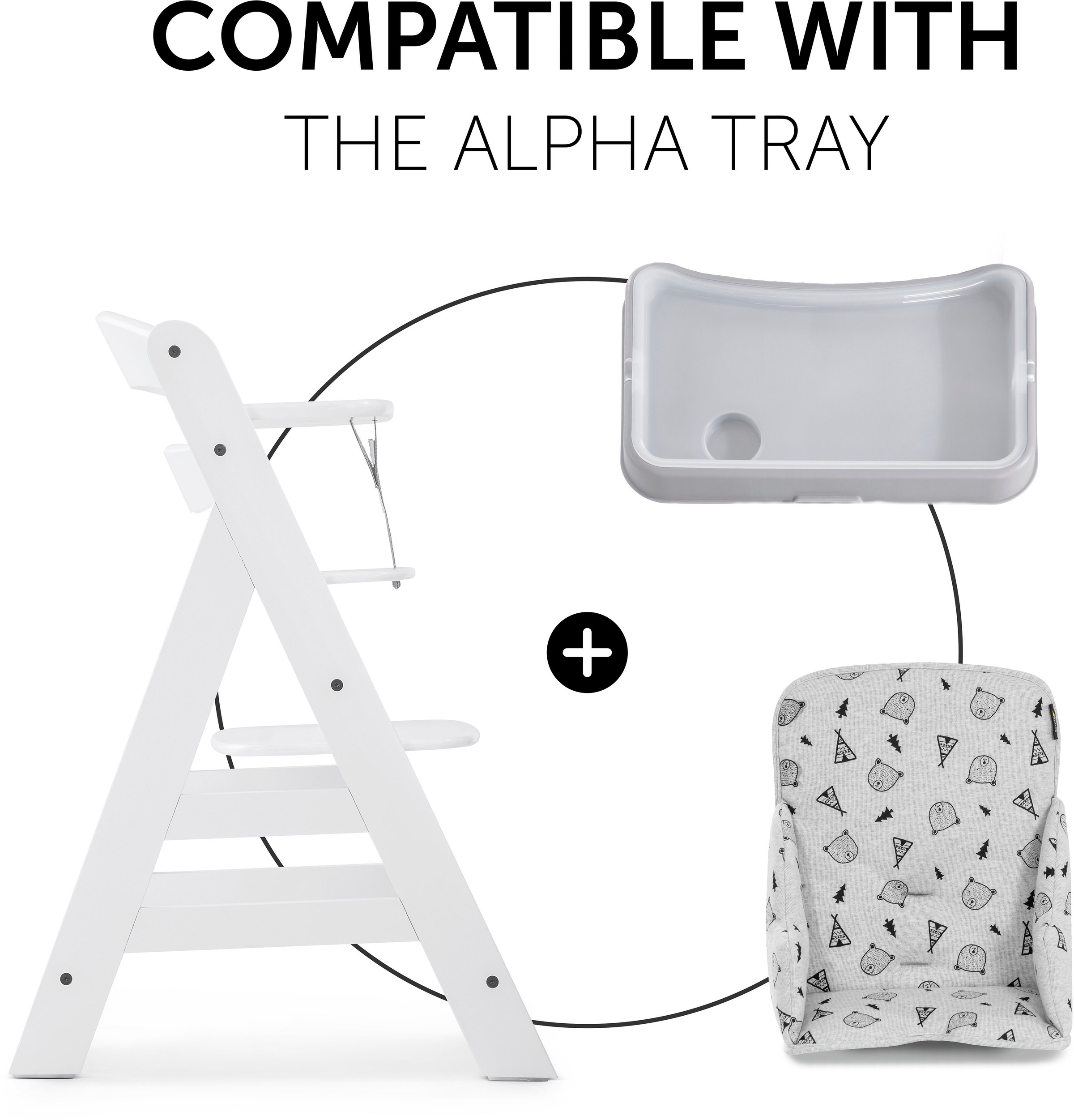 Hauck Sitzverkleinerer »Alpha Cosy Select, nordic grey«, für den ALPHA+ Holzhochstuhl