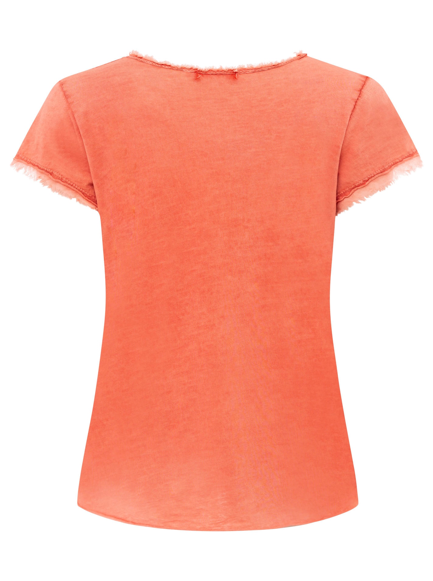 Zwillingsherz T-Shirt »"Positive Mind"«, V-Ausschnitt, Kurzarm, Used-Look, Baumwolle, ausgefranste Kanten