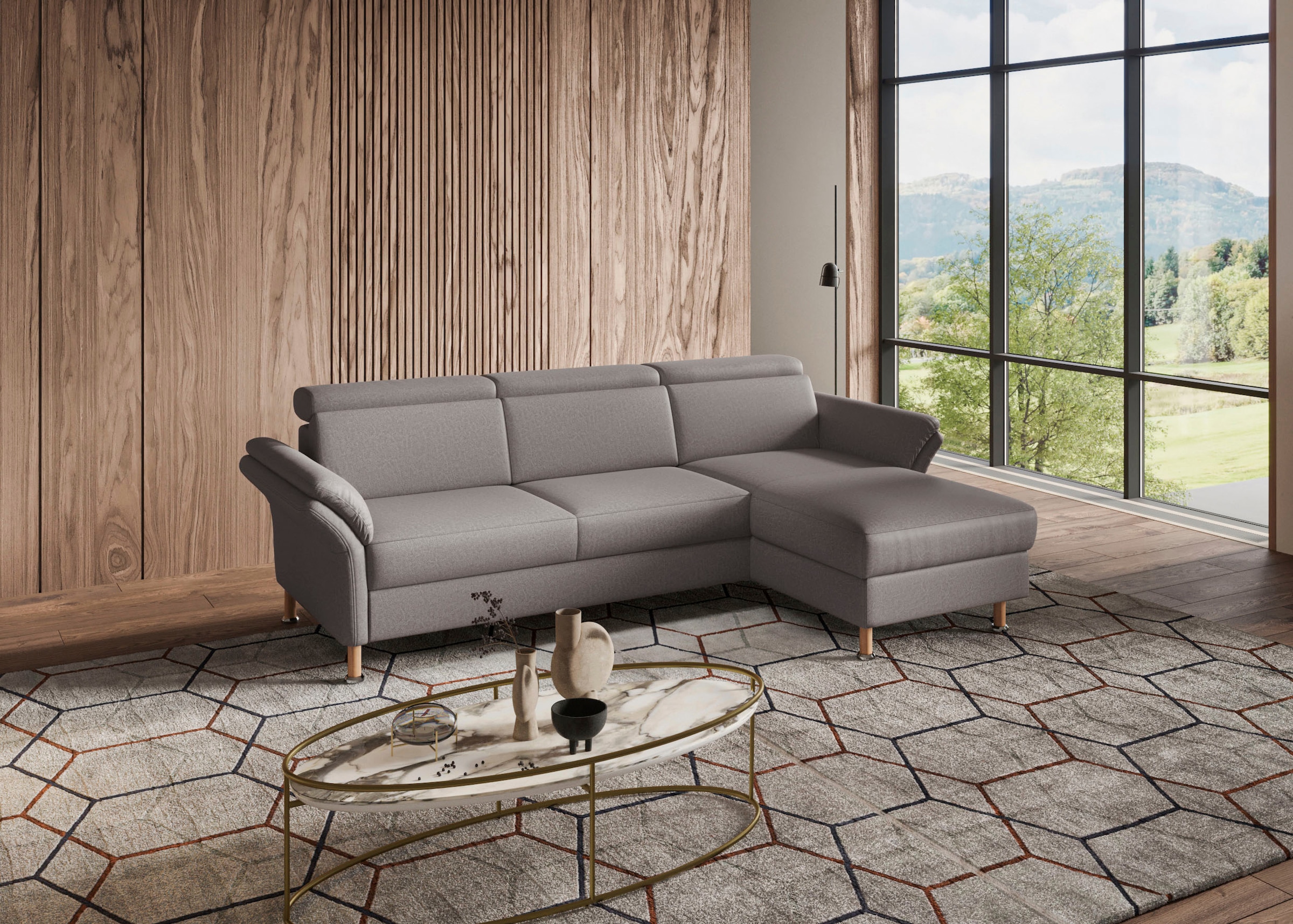 Home affaire Ecksofa »Calypso L-Form«, mit motorischen Funktionen im Sofa und Recamiere