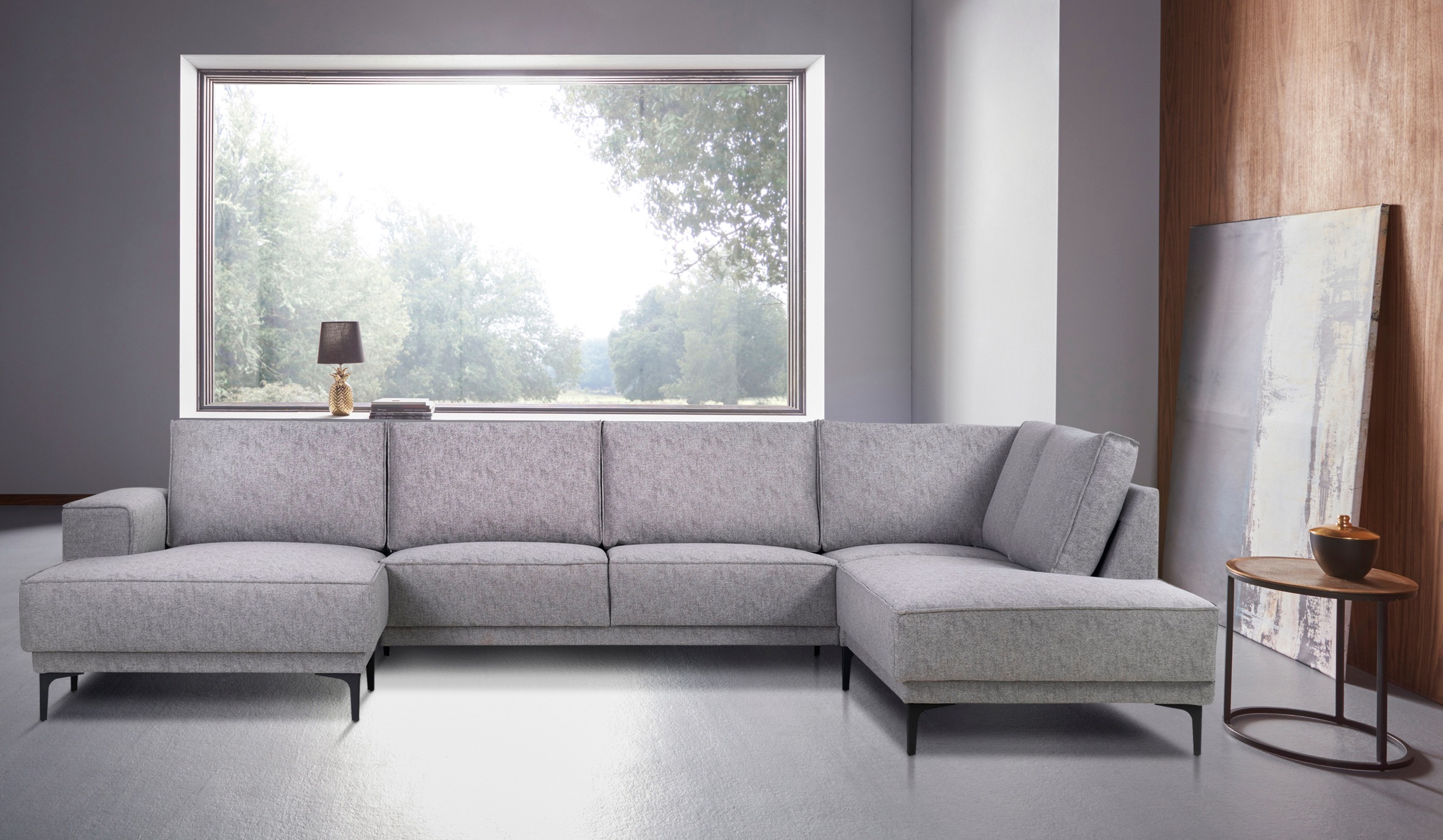 Places of Style Wohnlandschaft »XXL Sofa Oland, Struktur, Flachgewebe, Luxu günstig online kaufen