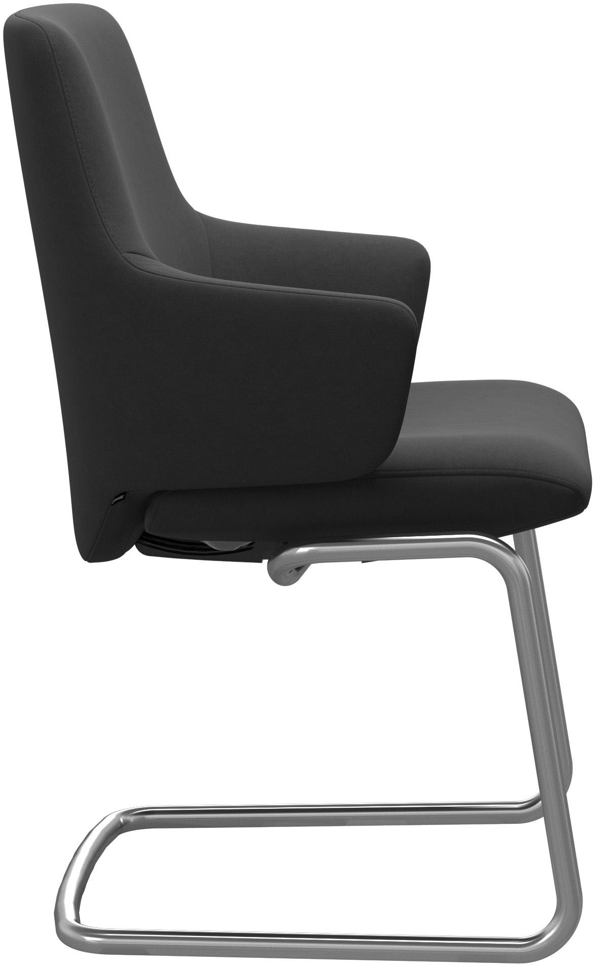 Stressless® Polsterstuhl »Laurel«, Microfaser DINAMICA, Low Back mit Armlehne, Größe L, mit Beinen aus Stahl in Chrom matt