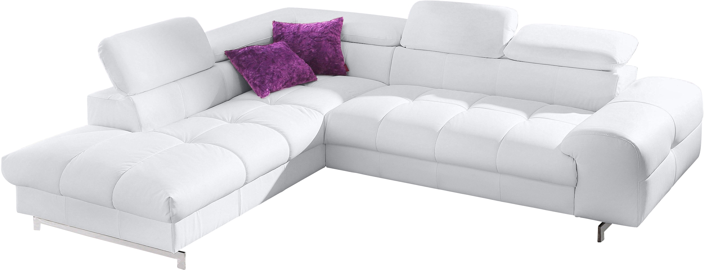 COTTA Ecksofa »Chef L-Form«, mit Kopfteilverstellung, edle Metallkufen, wah günstig online kaufen